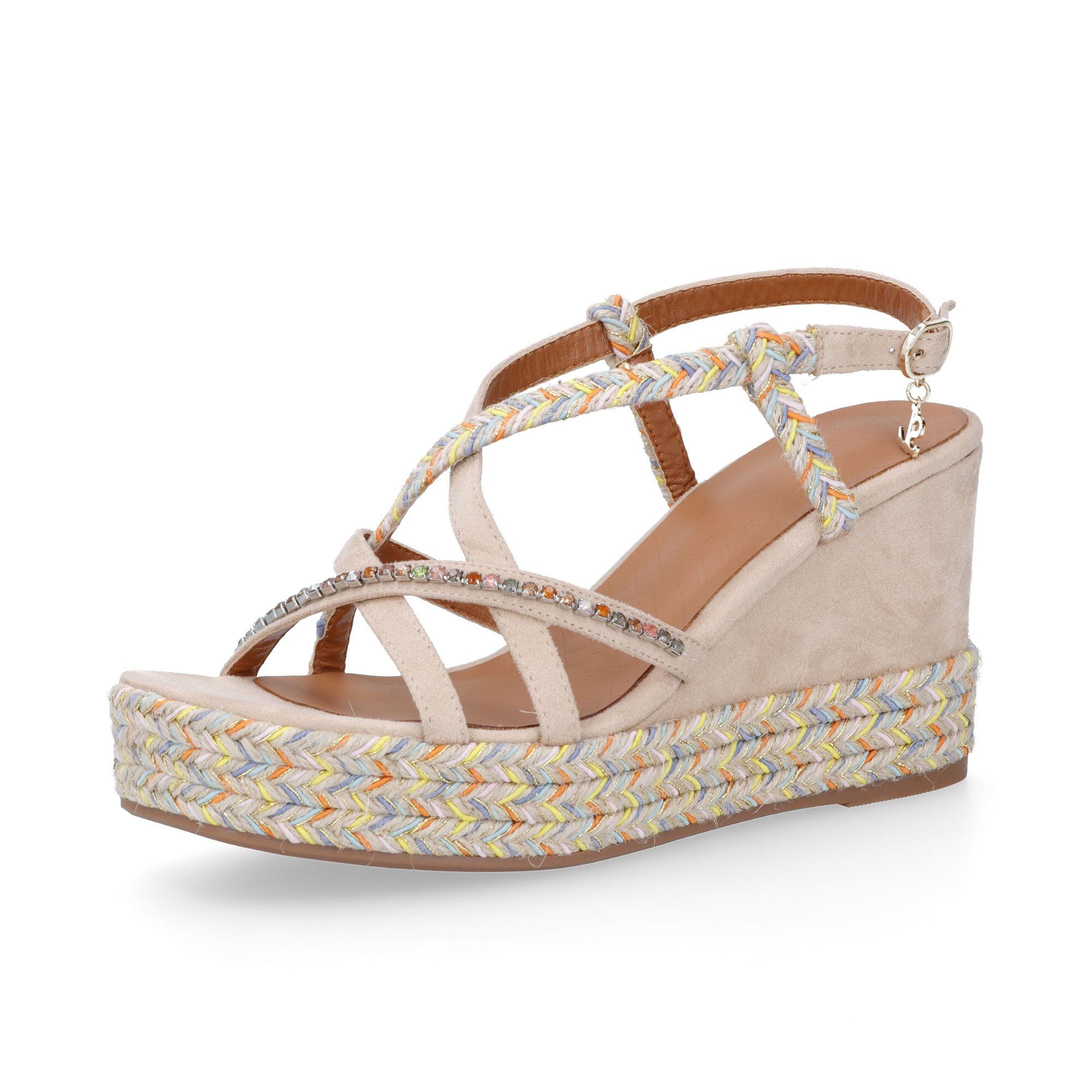 Sara Lopez
Sandalo con plateau
Intreccio multicolor
Cinturino con Fibbia
Zeppa 9,5 cm