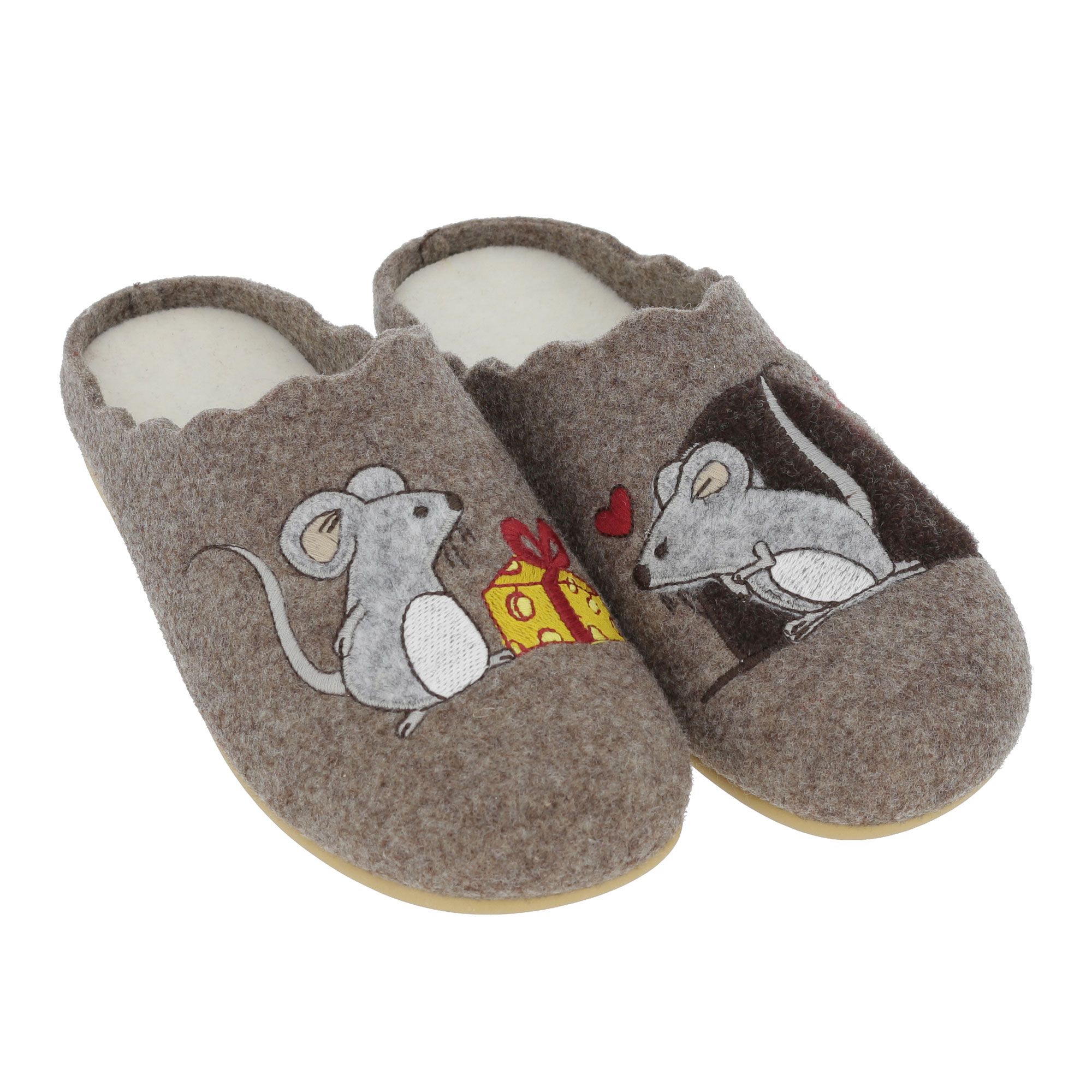 Sabatini
Pantofole Marisa
in tessuto con
topolini ricamati