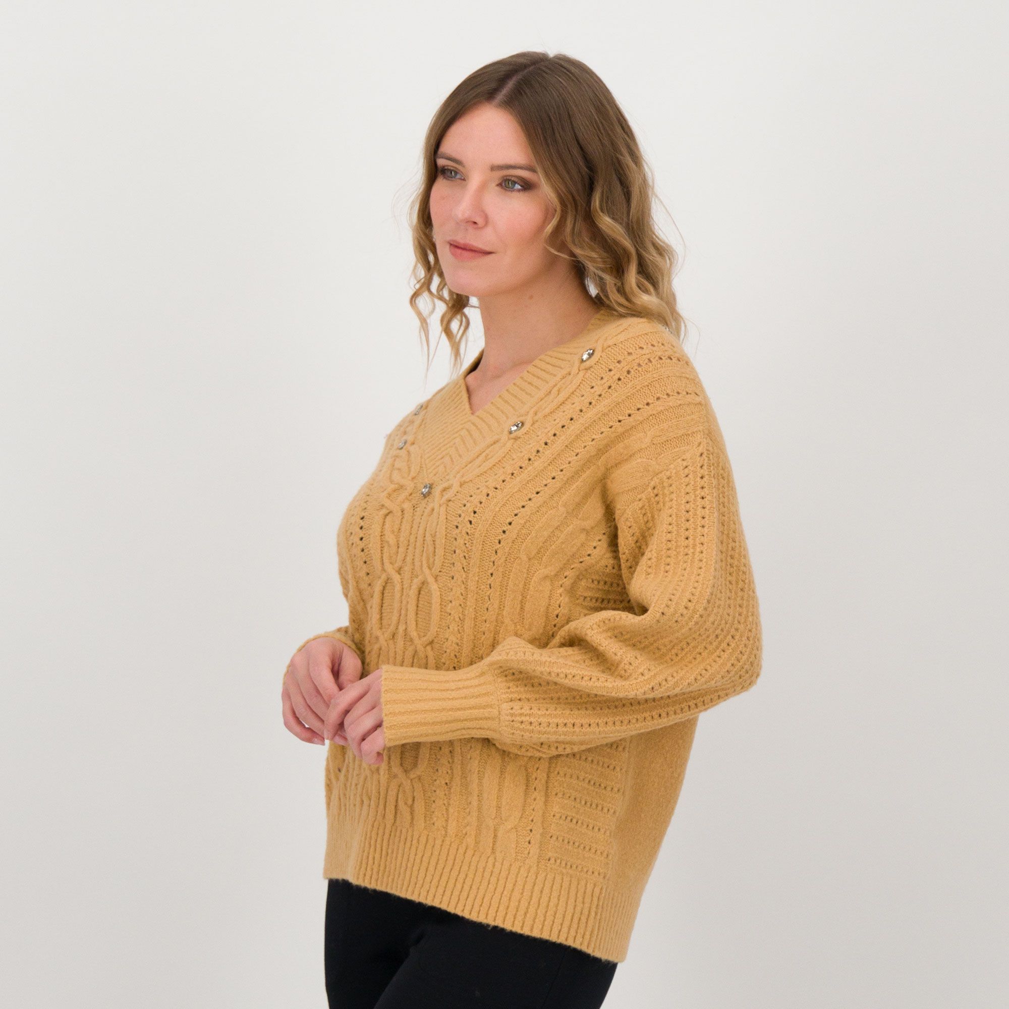 Isaac Mizrahi Live!
Maglione con ricami
e traforature
scollato a V