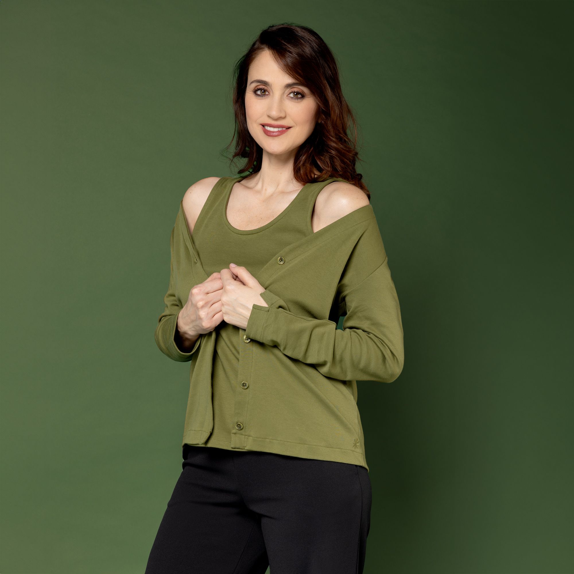 Isaac Mizrahi Live!
Twin-set in cotone:
cardigan e canotta