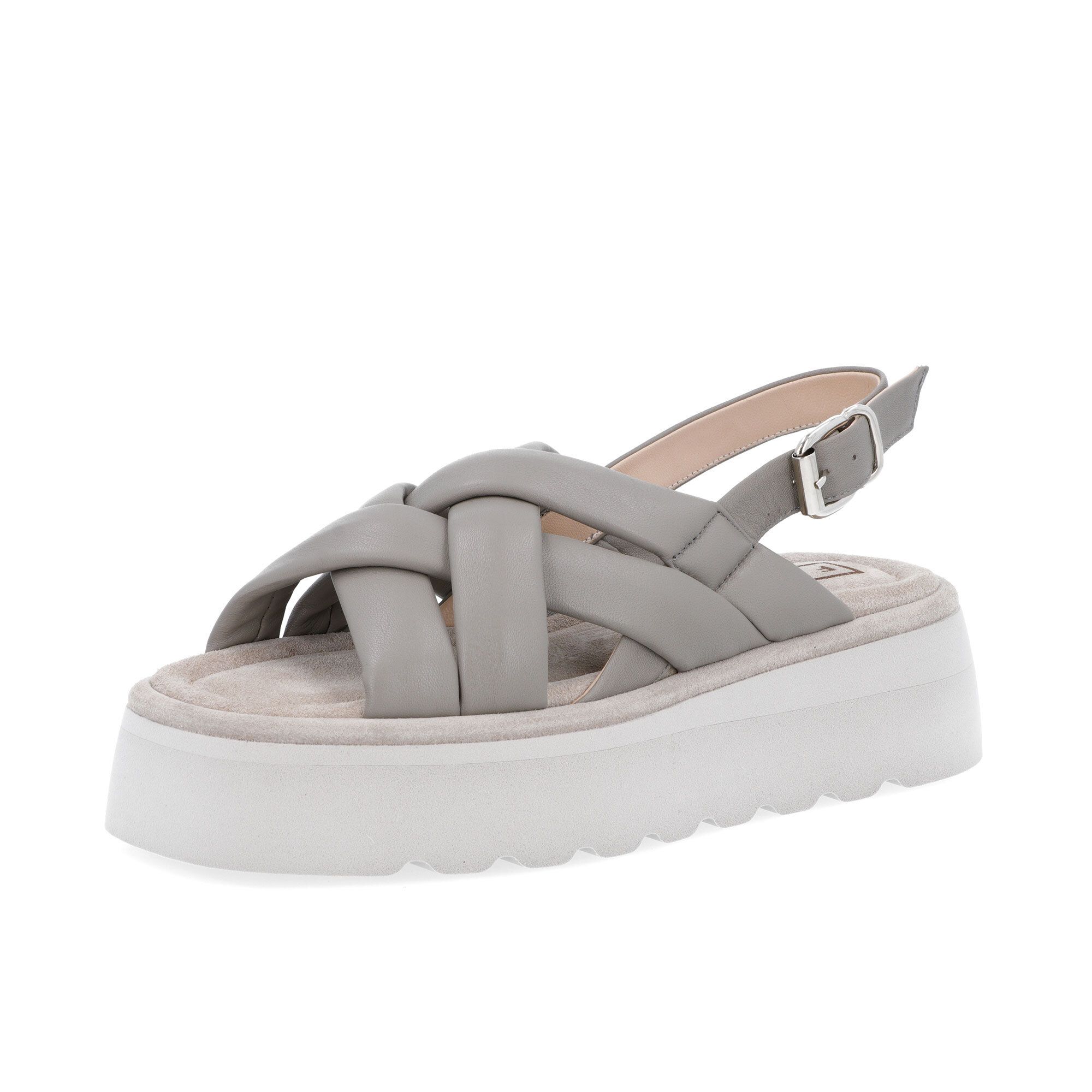 FAIRE
Sandali in pelle 
con fasce incrociate
zeppa 5 cm