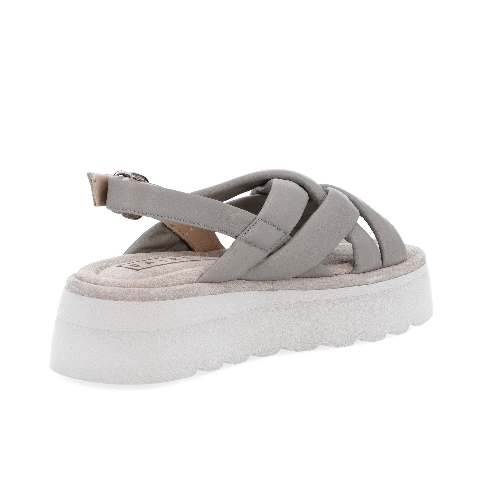 FAIRE Sandali in pelle con fasce incrociate zeppa 5 cm