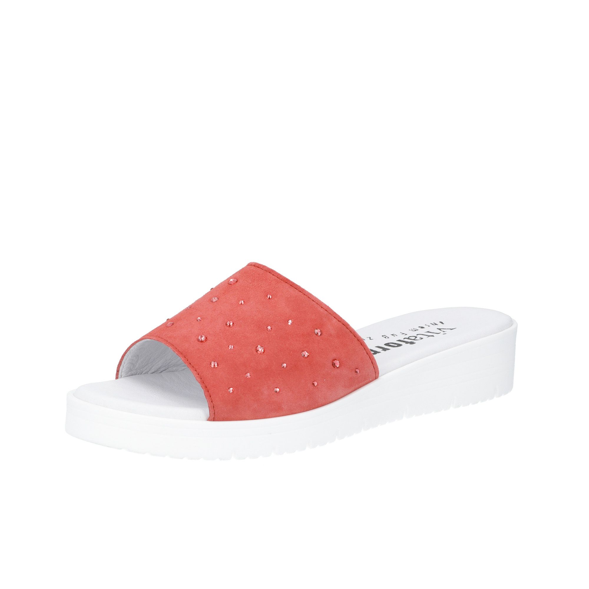 Vitaform
Ciabatta in pelle
con cristalli e
zeppa 3,5cm
