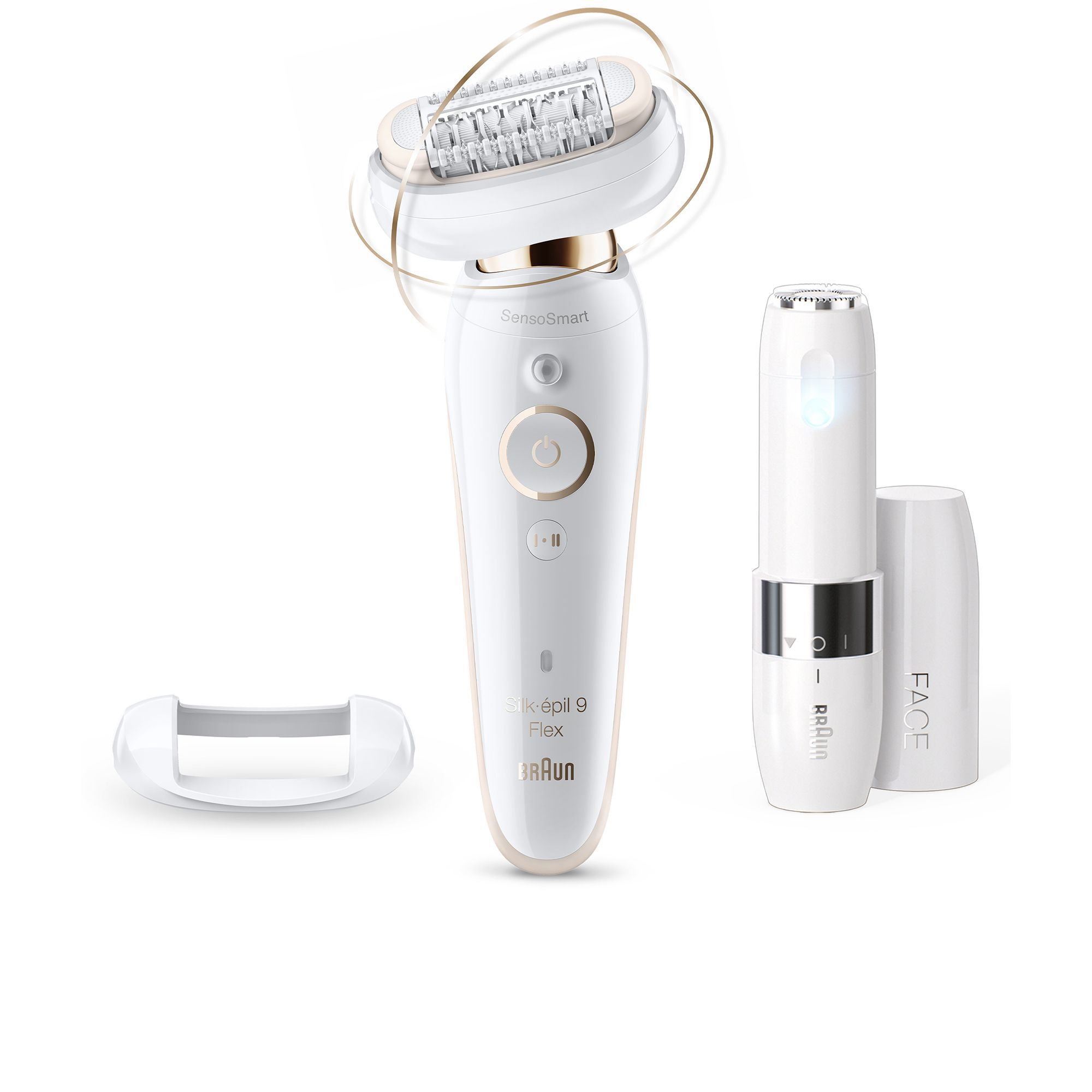 QVC Braun SilkEpil Flex 9-005 Epilatore con testina flessibile+accessori e depilatore viso+bag