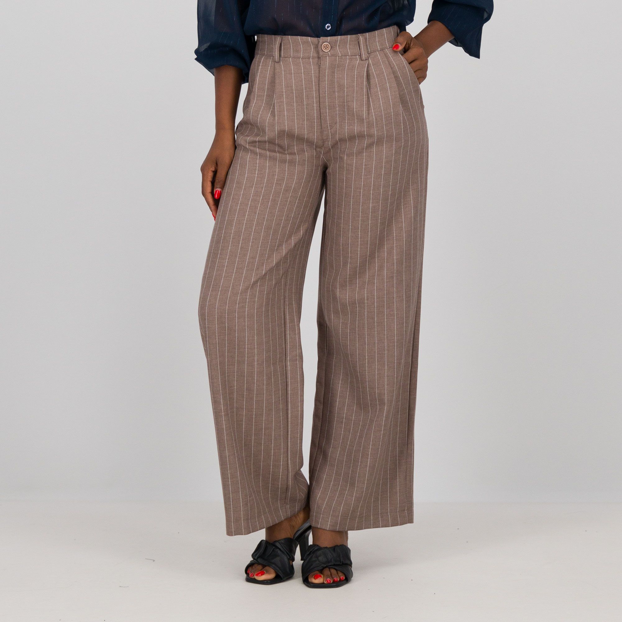 EVA Franco Ciambella
Pantapalazzo
in tessuto gessato
con elastico in vita