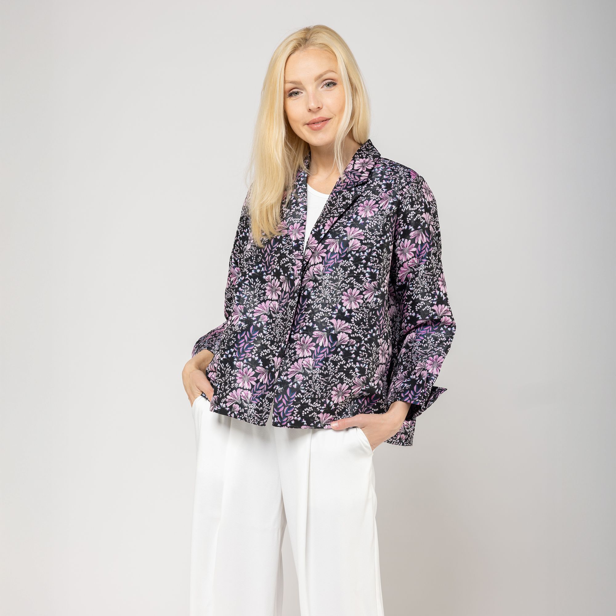 Wynne Layers Giacca a un bottone in tessuto jacquard fantasia