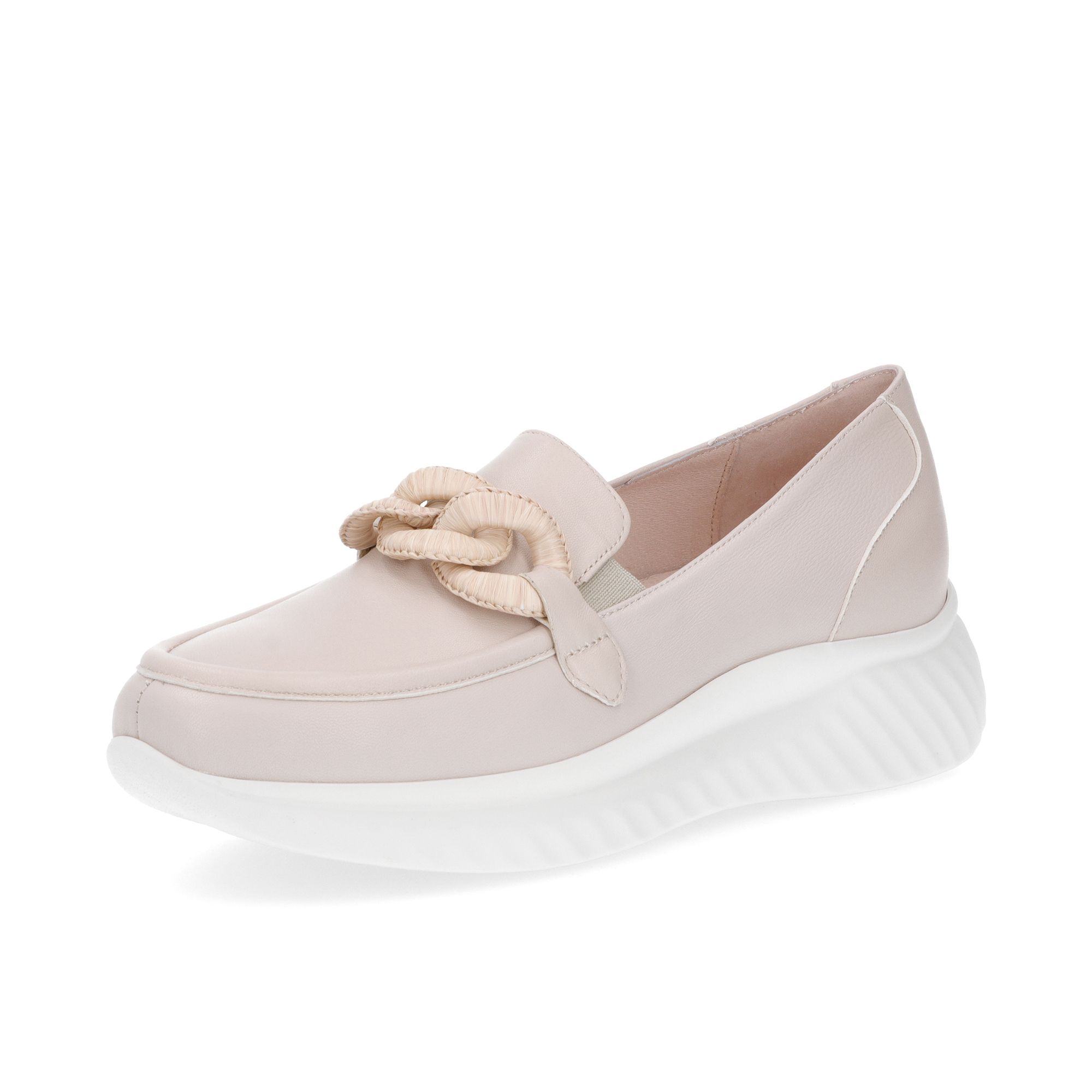 Soffice Sogno Slip on in pelle con accessorio catena in rafia
