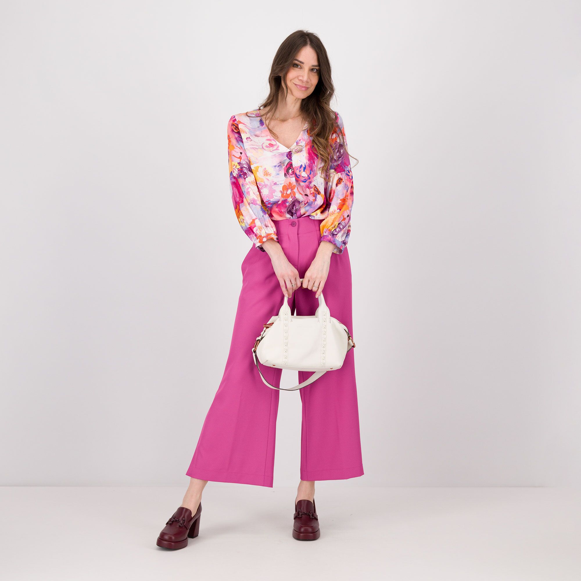EXTESA Pantaloni in cady crêpe con spacchi ai lati