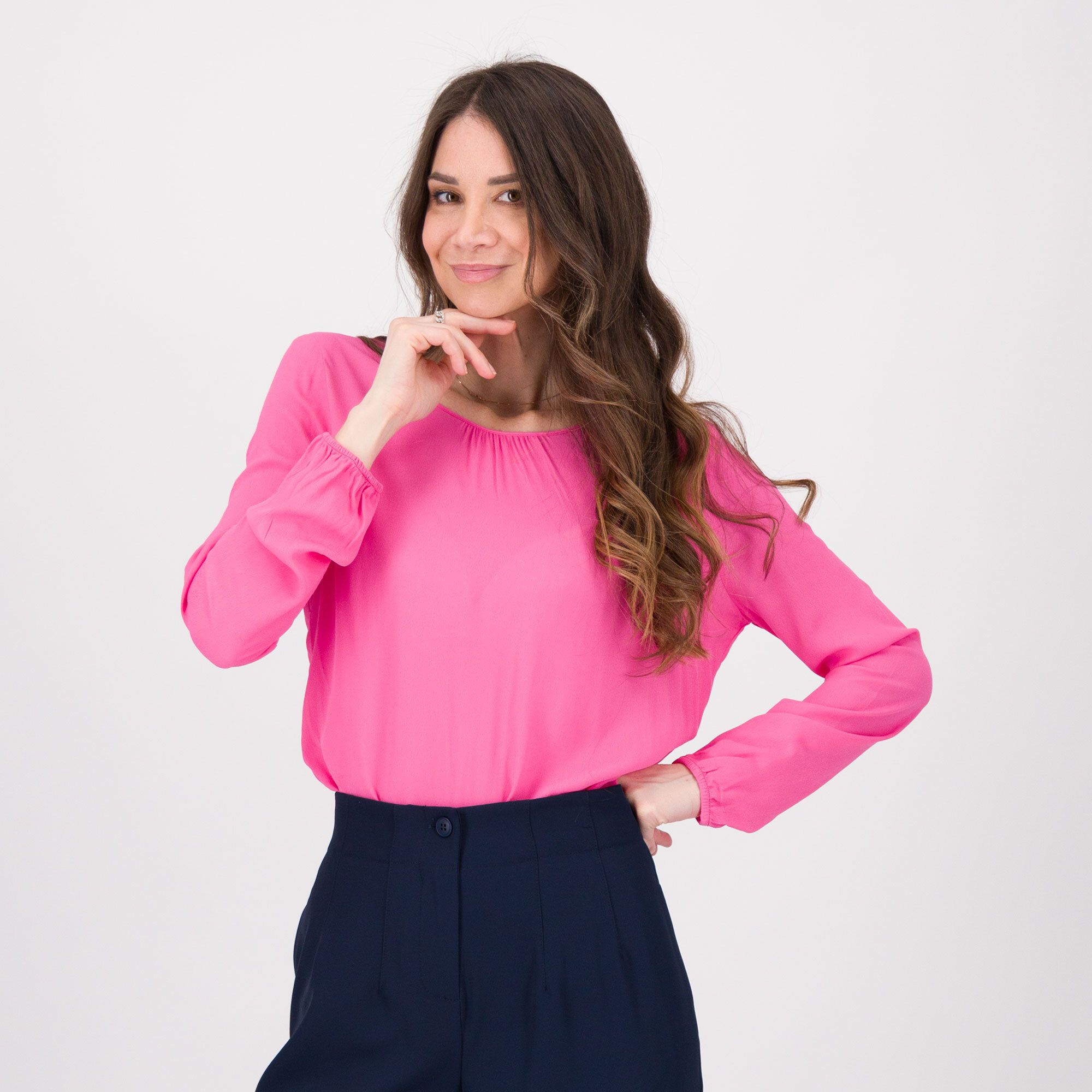 EXTESA
Blusa in georgette
crêpe a 
manica lunga