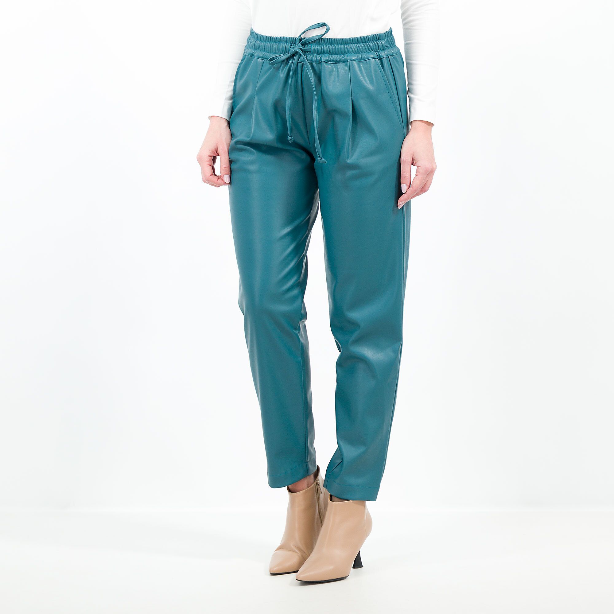 QVC Olly Doo Pantaloni jogger in tessuto spalmato