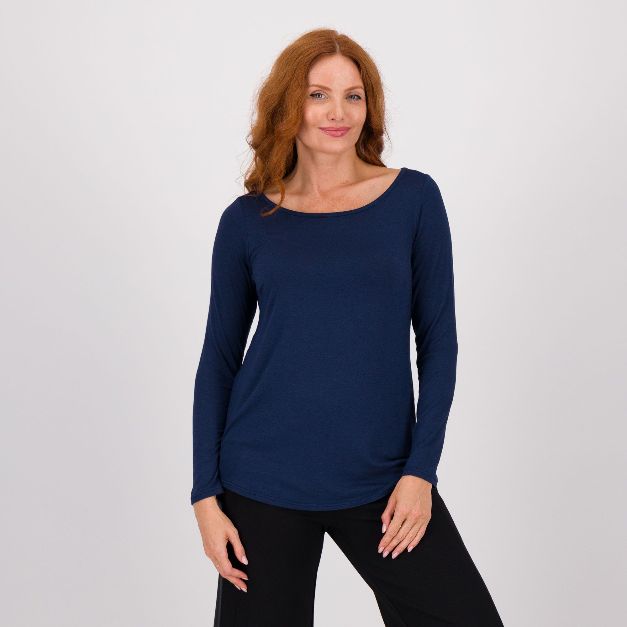 Caterina Lancini Maglia maniche lunghe in jersey stretch di viscosa e seta