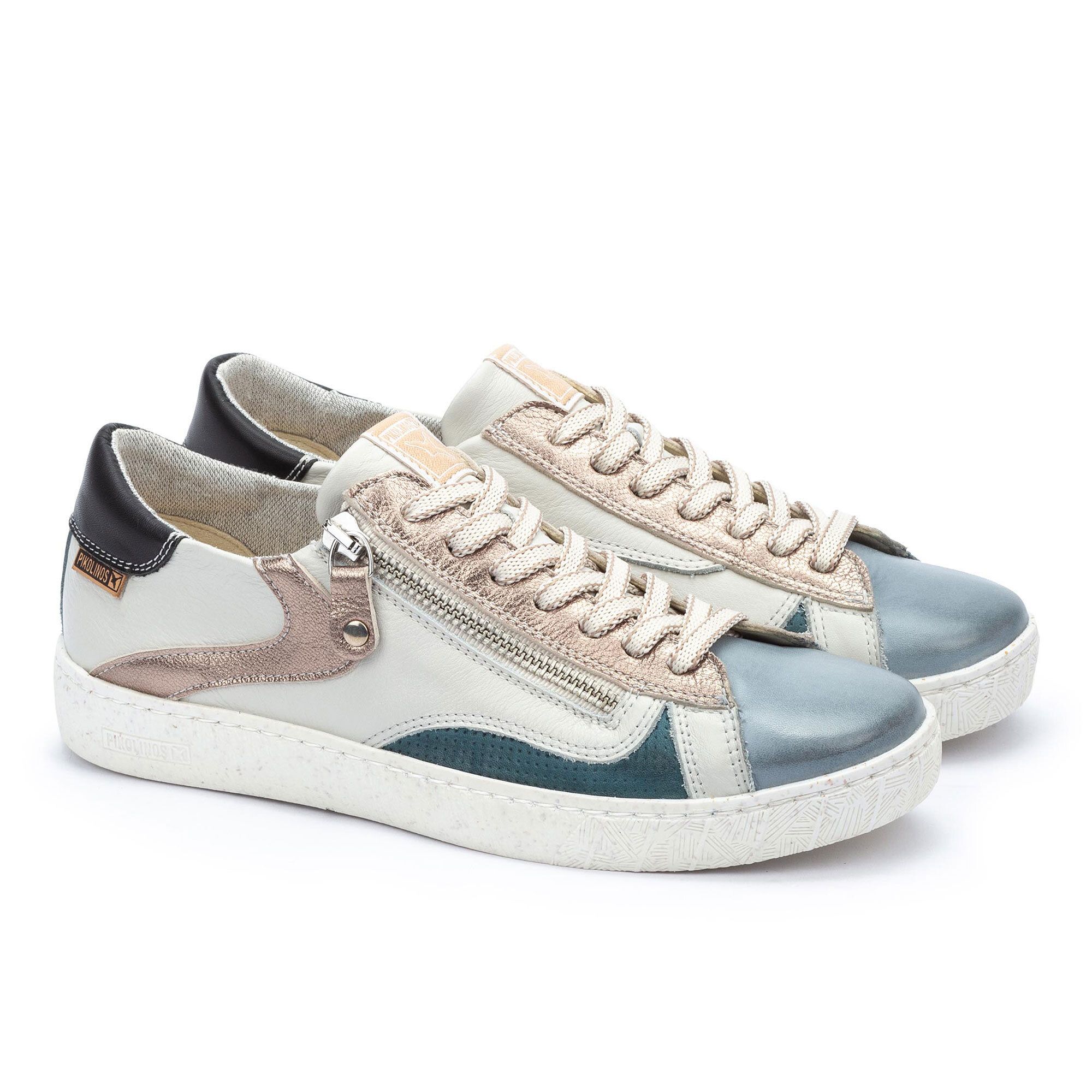 Pikolinos
Sneakers stringate
in pelle con inserti
a contrasto