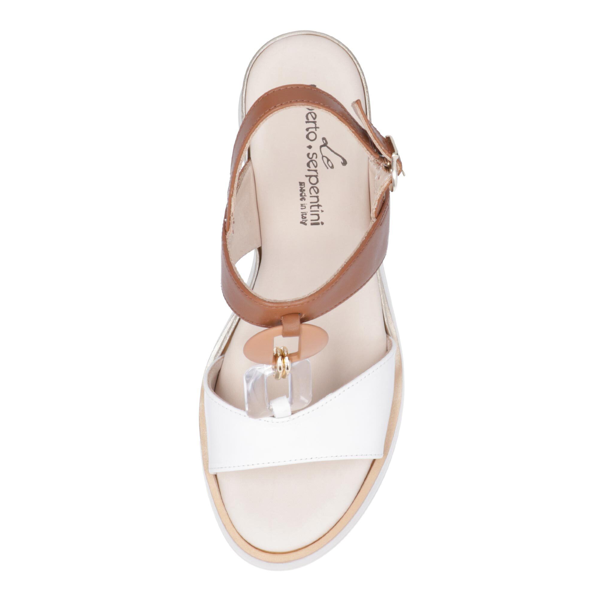 Le Serpentini Sandali in pelle con decorazione a catena