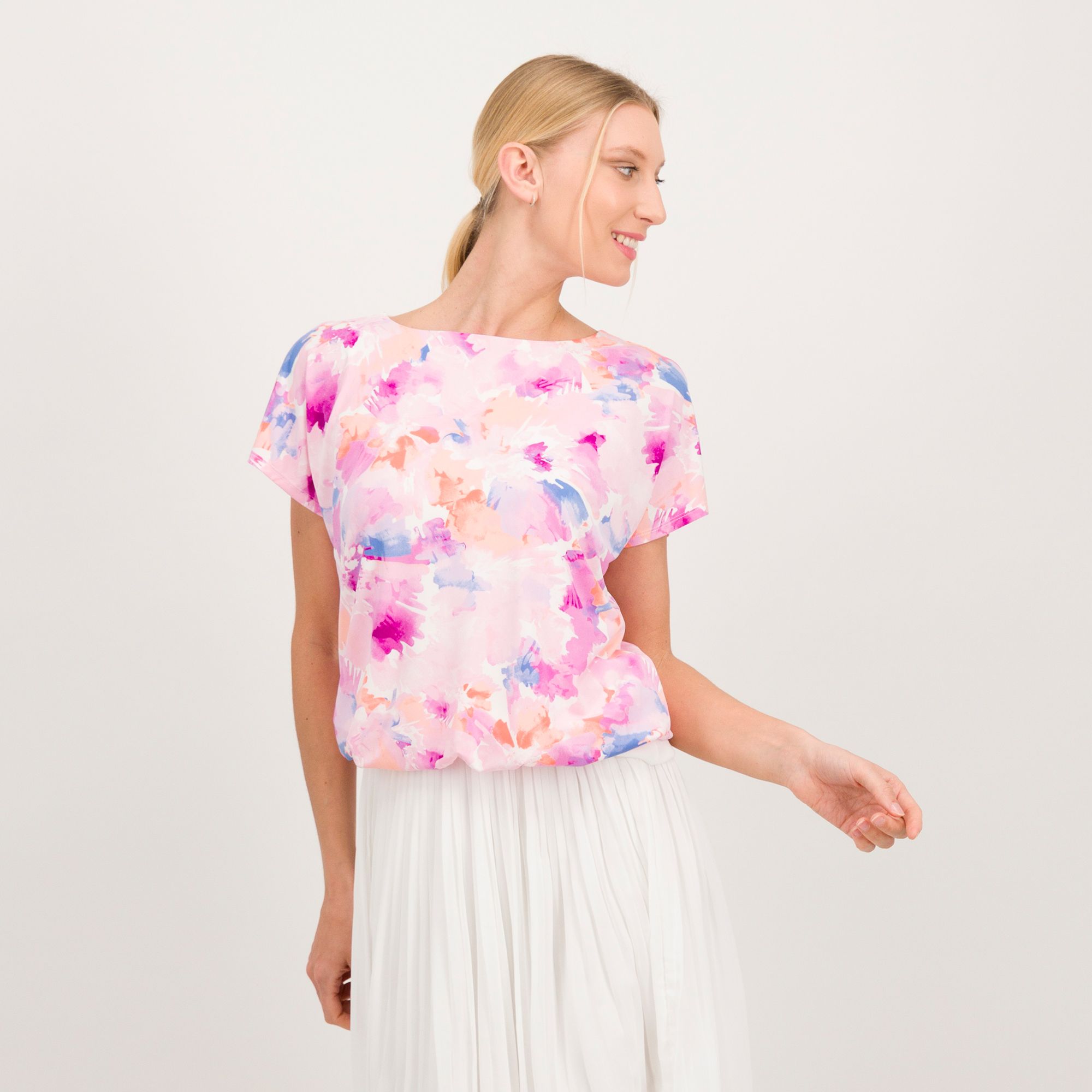 Nina Leonard Maglia in jersey opaco con maniche corte