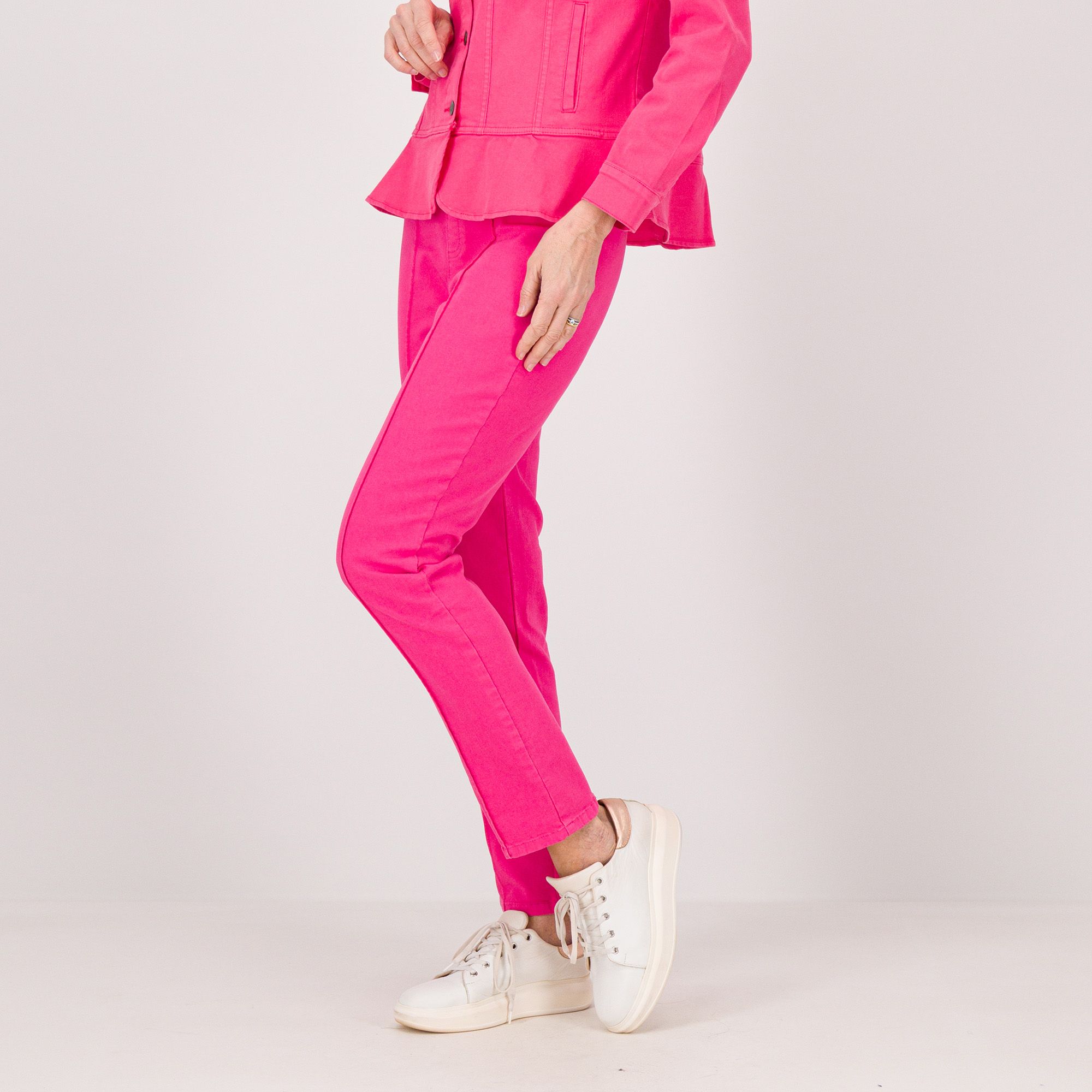 Nina Leonard Jeans super stretch Linea a sigaretta Vita elasticata Nervatura a vista