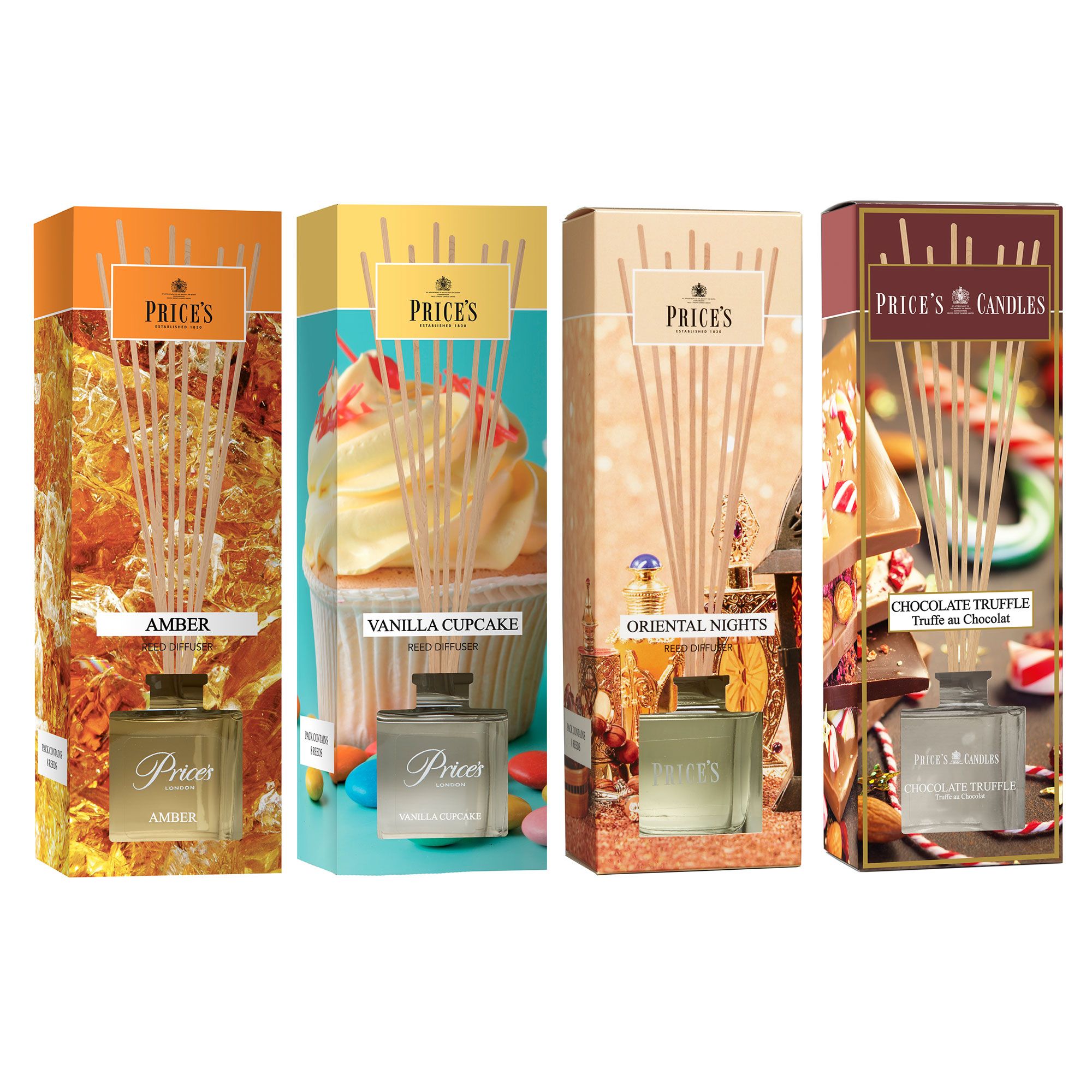 Price's Candles Set 4 diffusori fragranze Orientali e Speziate