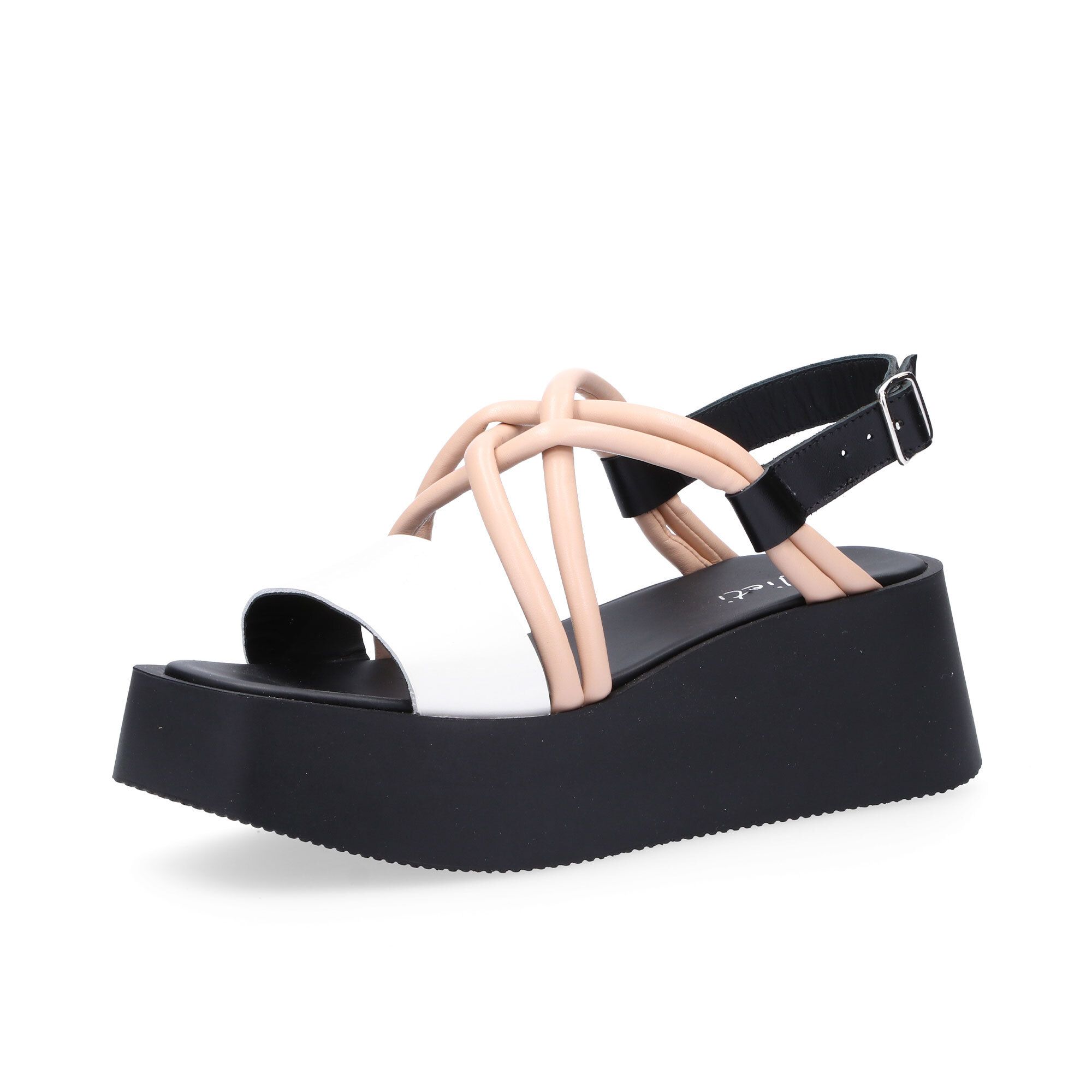 Galieti
Sandali in pelle con 
fascette incrociate
zeppa 6,5 cm