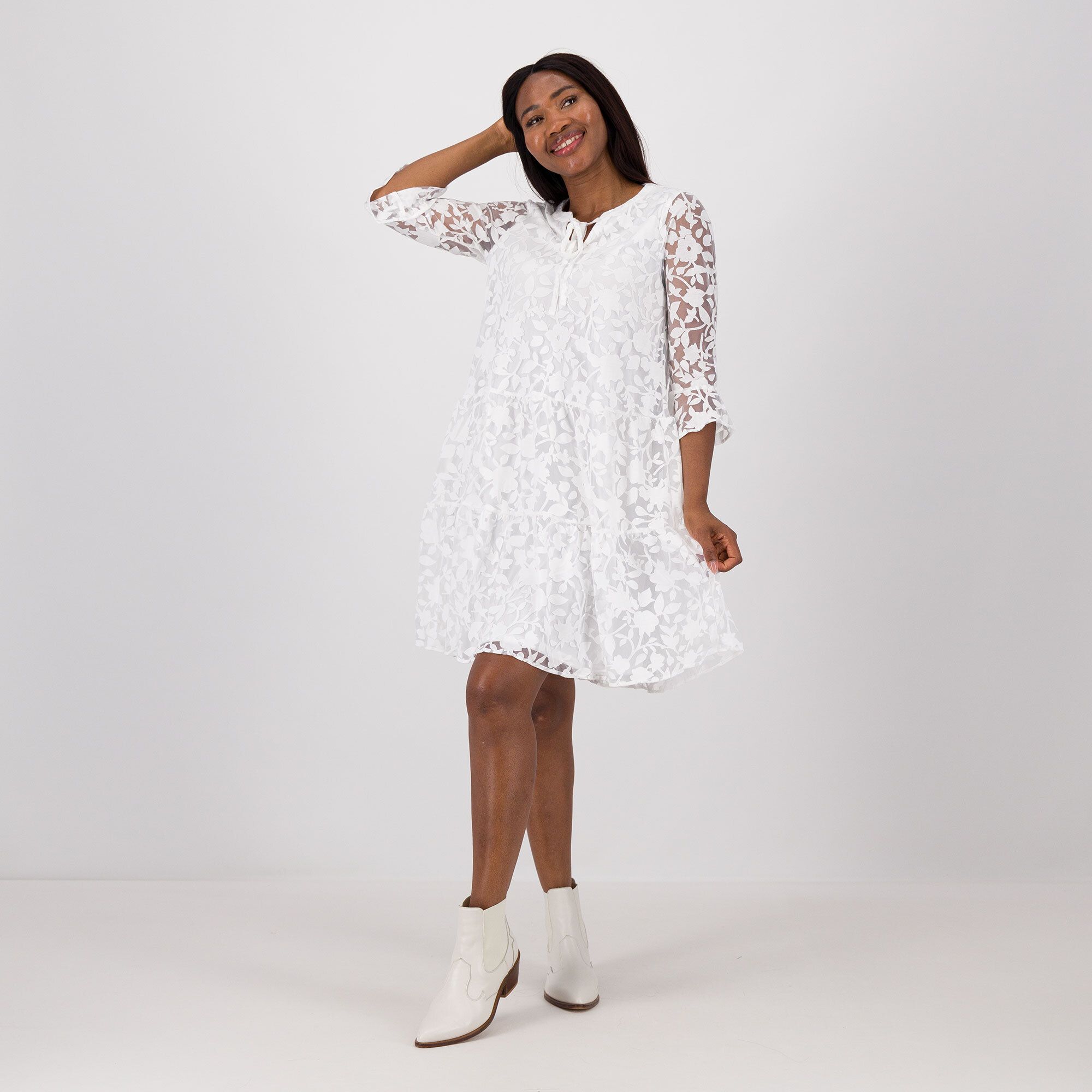 Nina Leonard Abito in tulle con fantasia floreale