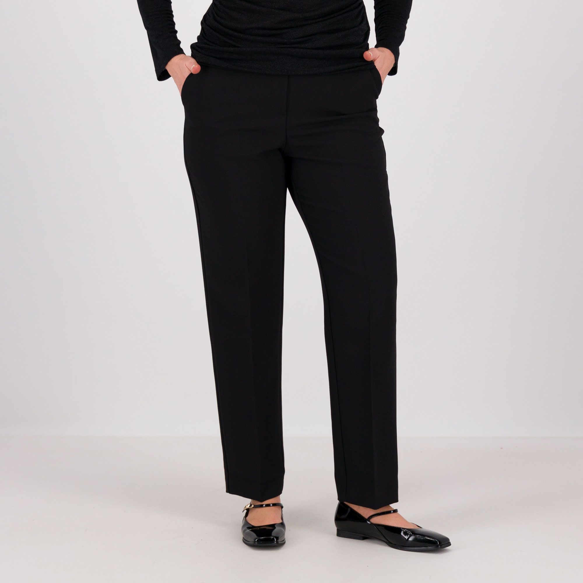 EXTESA Pantaloni tinta unita con bottoni a vista e tasche