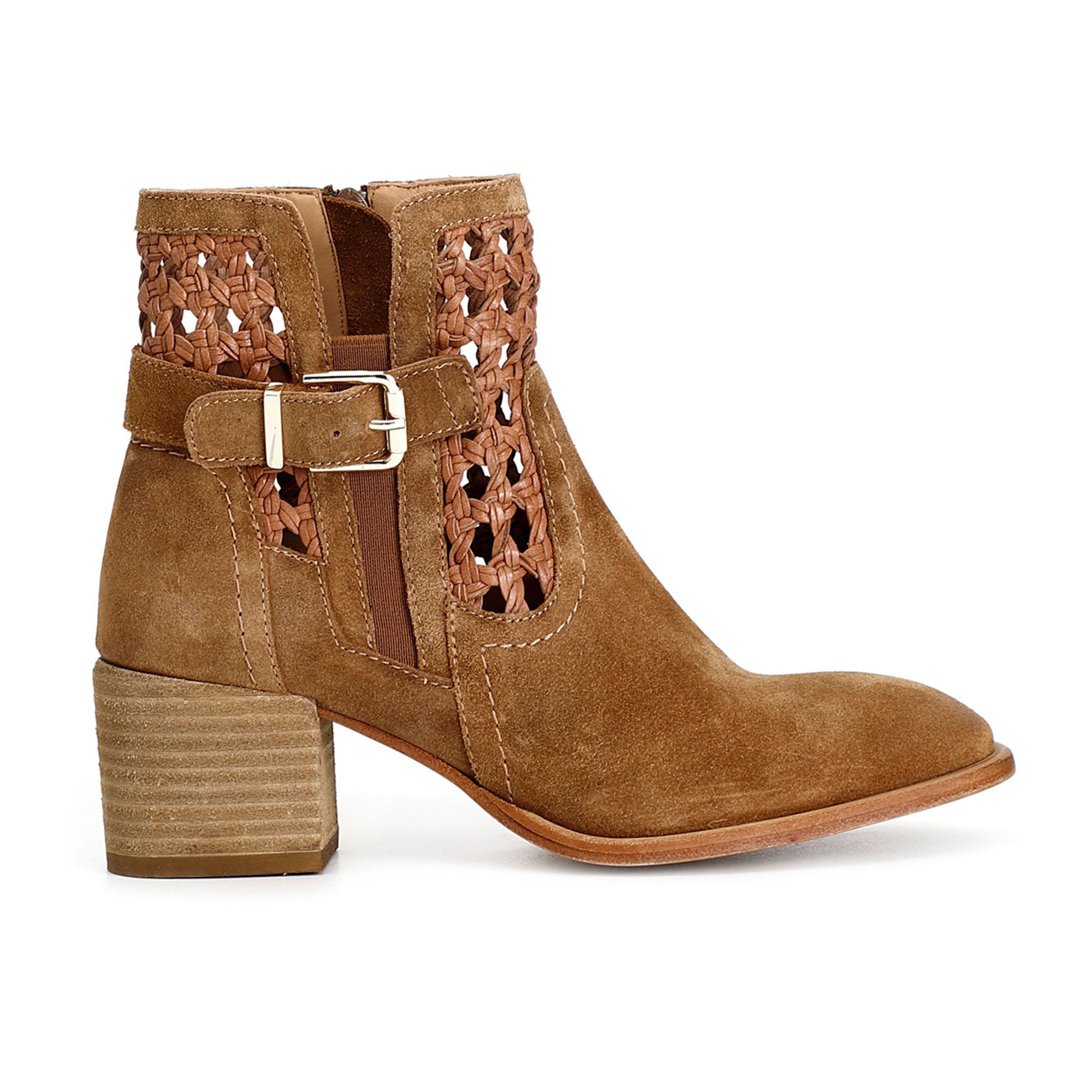 Cafè Noir Tronchetti in pelle scamosciata con design traforato