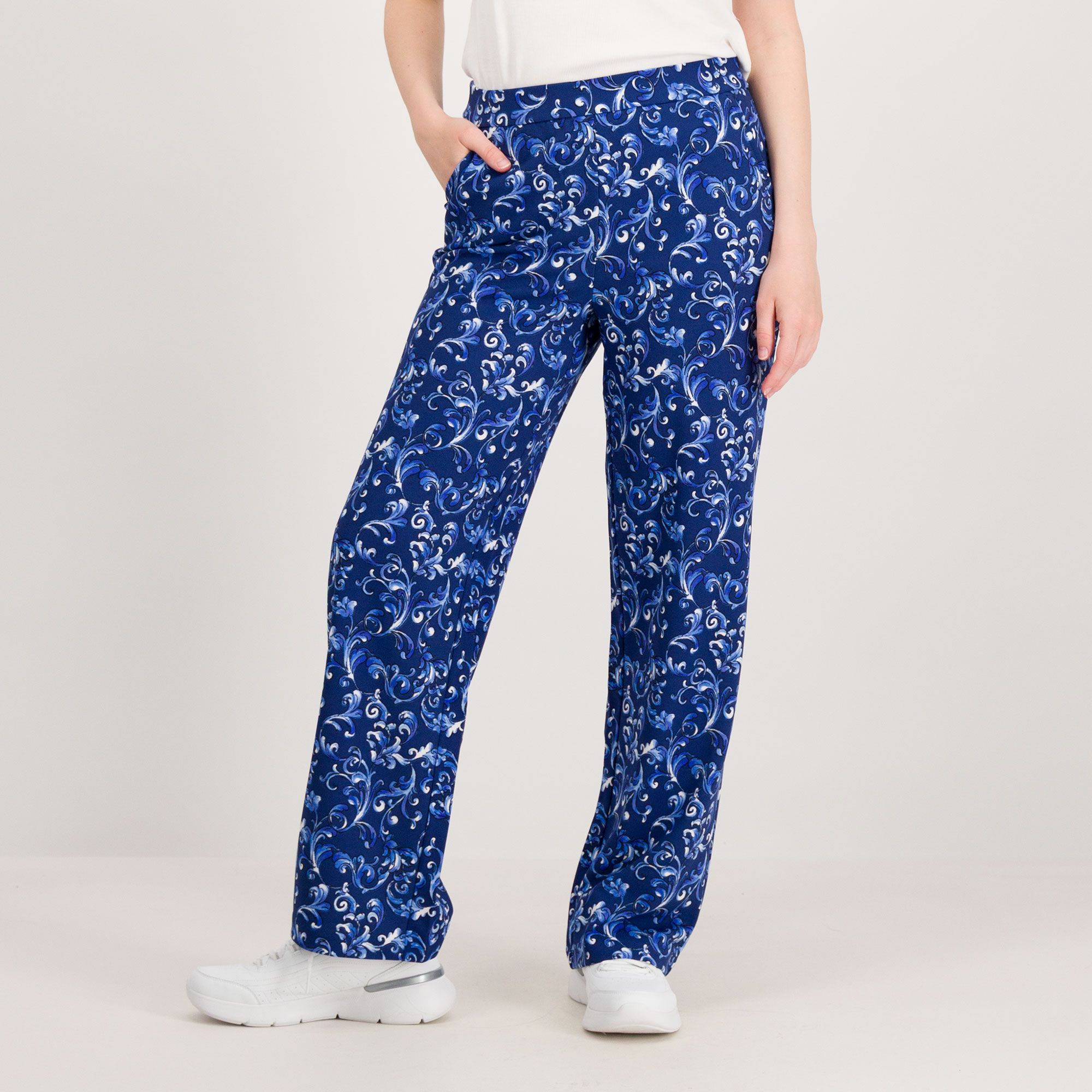 Isaac Mizrahi Live! Pantaloni a gamba dritta con stampa e elastico in vita