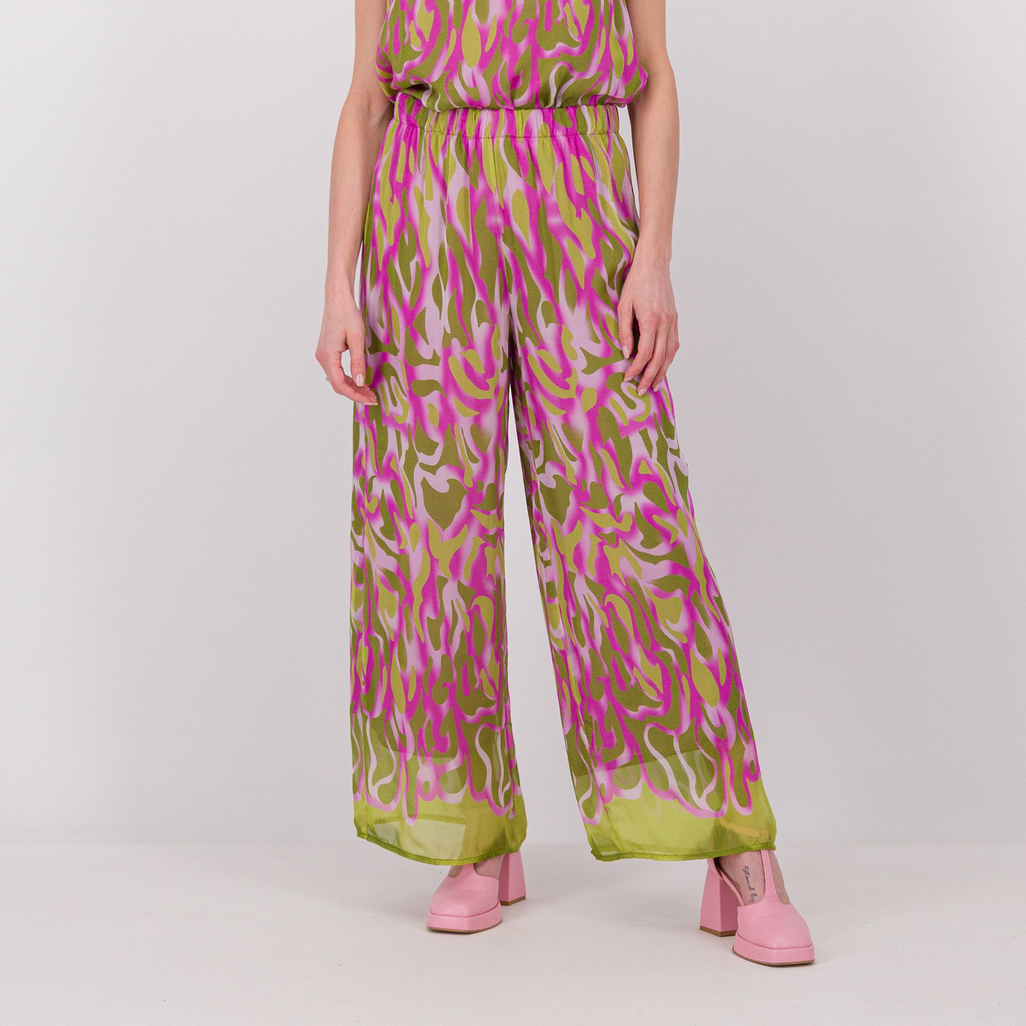 PALAZZO MODA
Pantapalazzo fantasia
in chiffon di viscosa
e seta