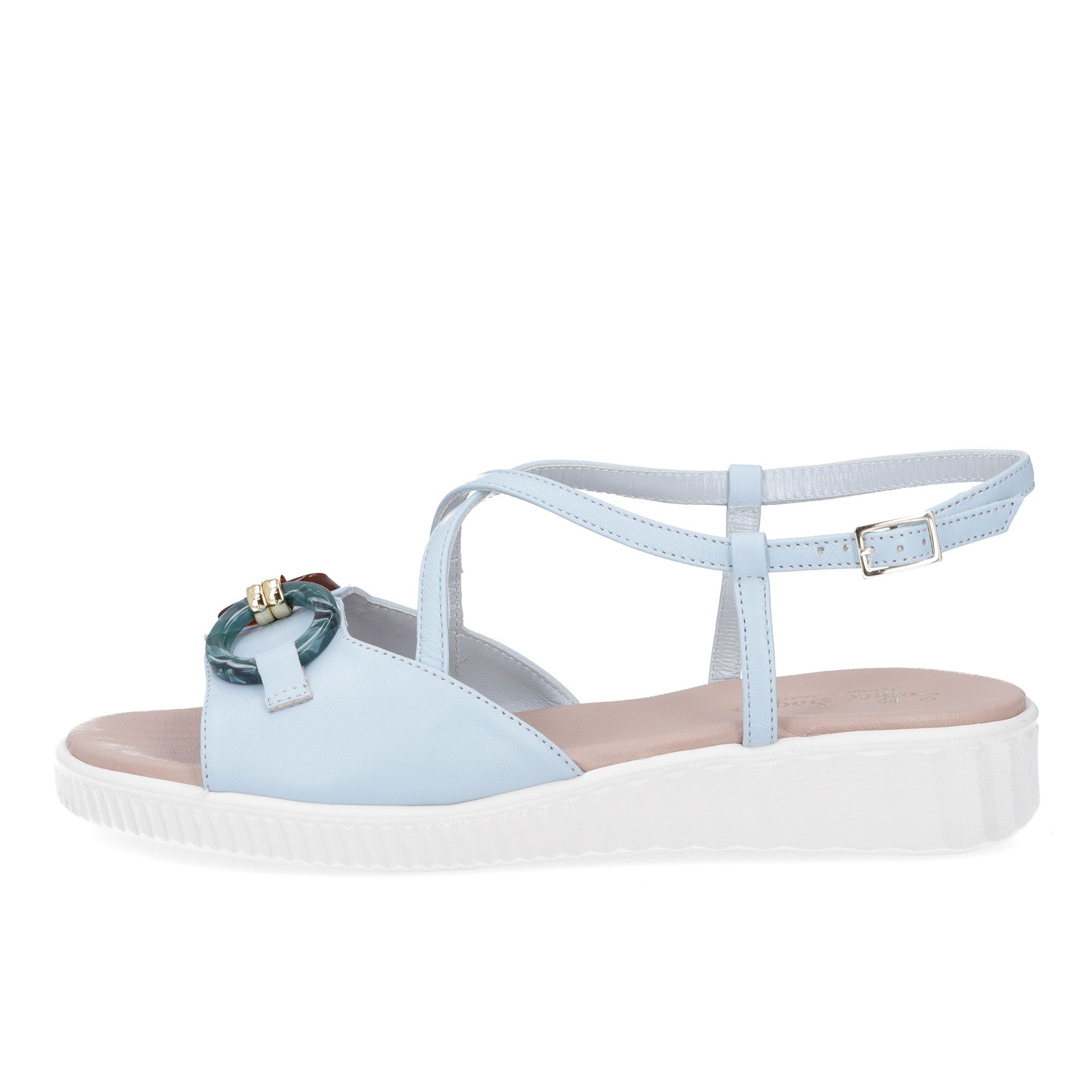 Soffice Sogno Sandali in pelle con cinturini incrociati e suola 4 cm