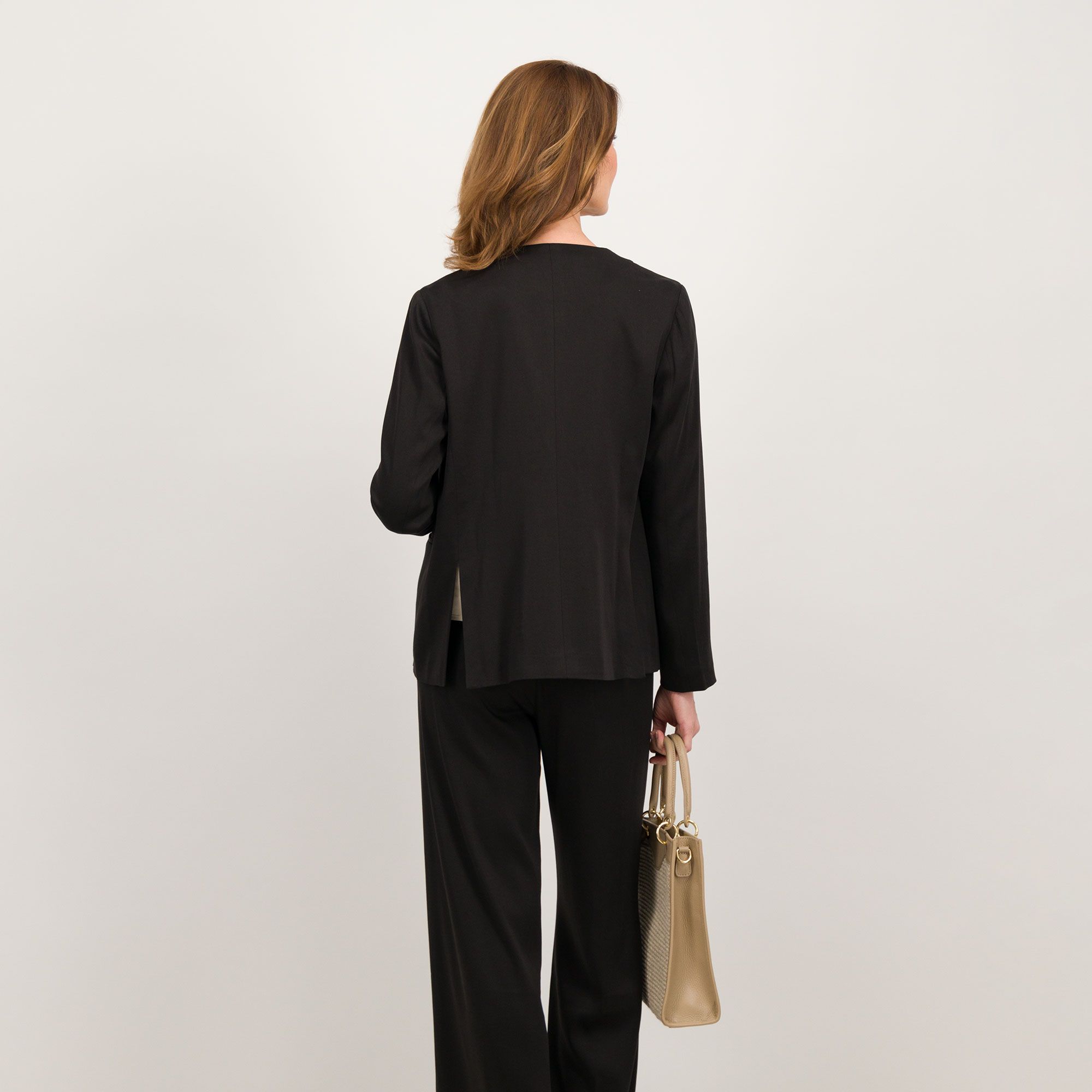 W.I.T.A. Blazer in lyocell e viscosa con scollo a V