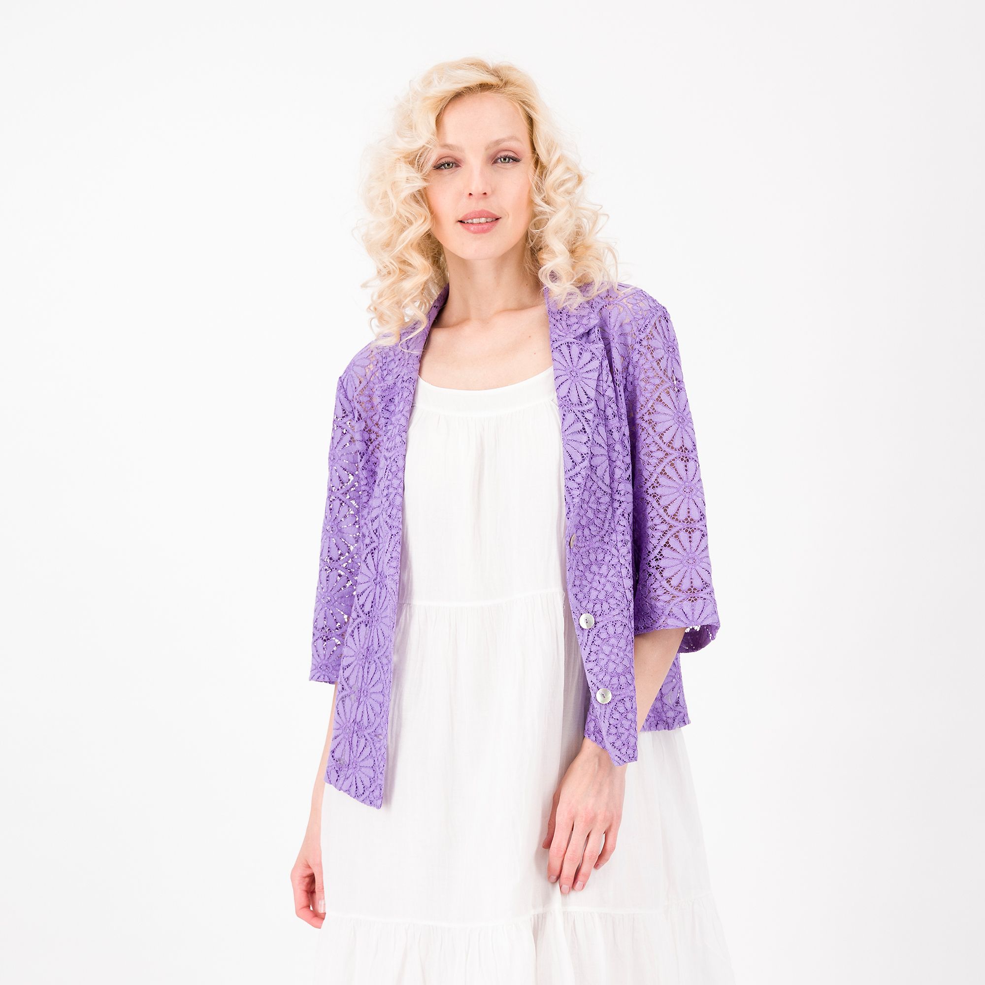 Mood Atelier
Giacchina pizzo
effetto croquet in
misto cotone
