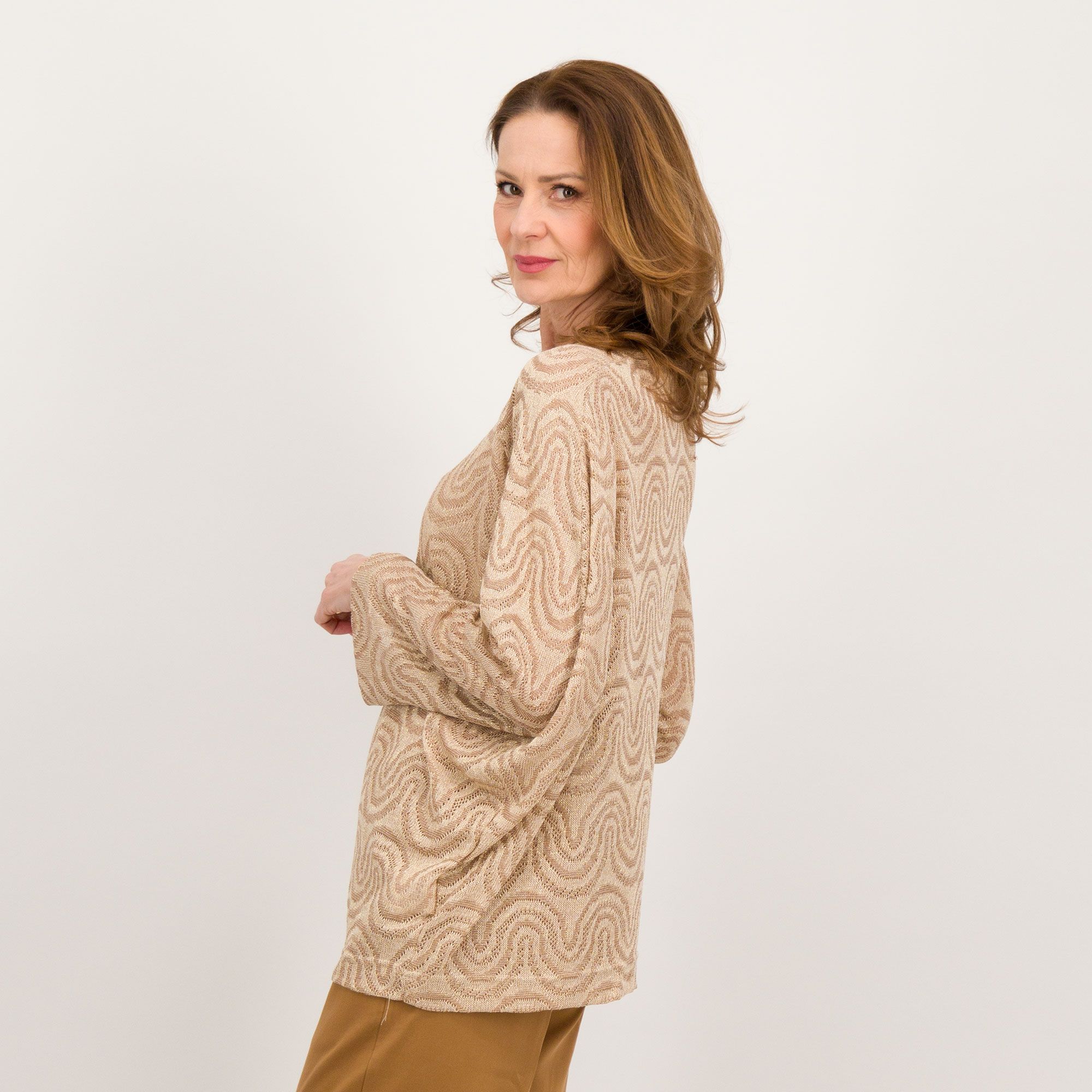 W.I.T.A. Maglia in tessuto jacquard con scollo a barchetta