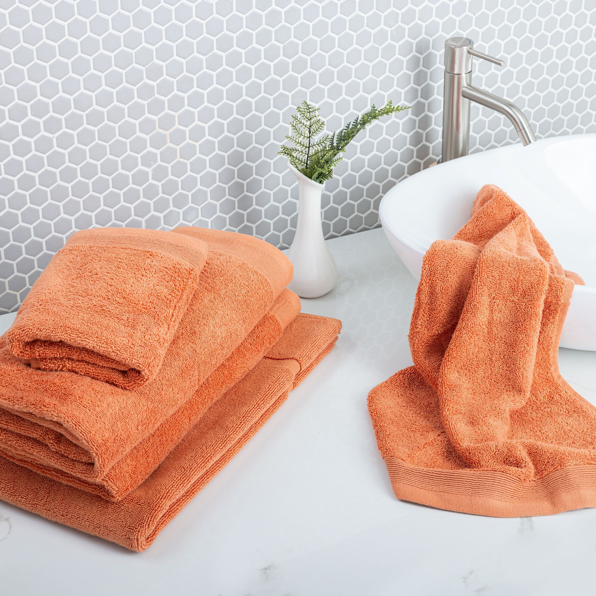 Carillo Home Set spugna Glamour 5 pezzi: 2 viso + 2 ospite + tappeto
