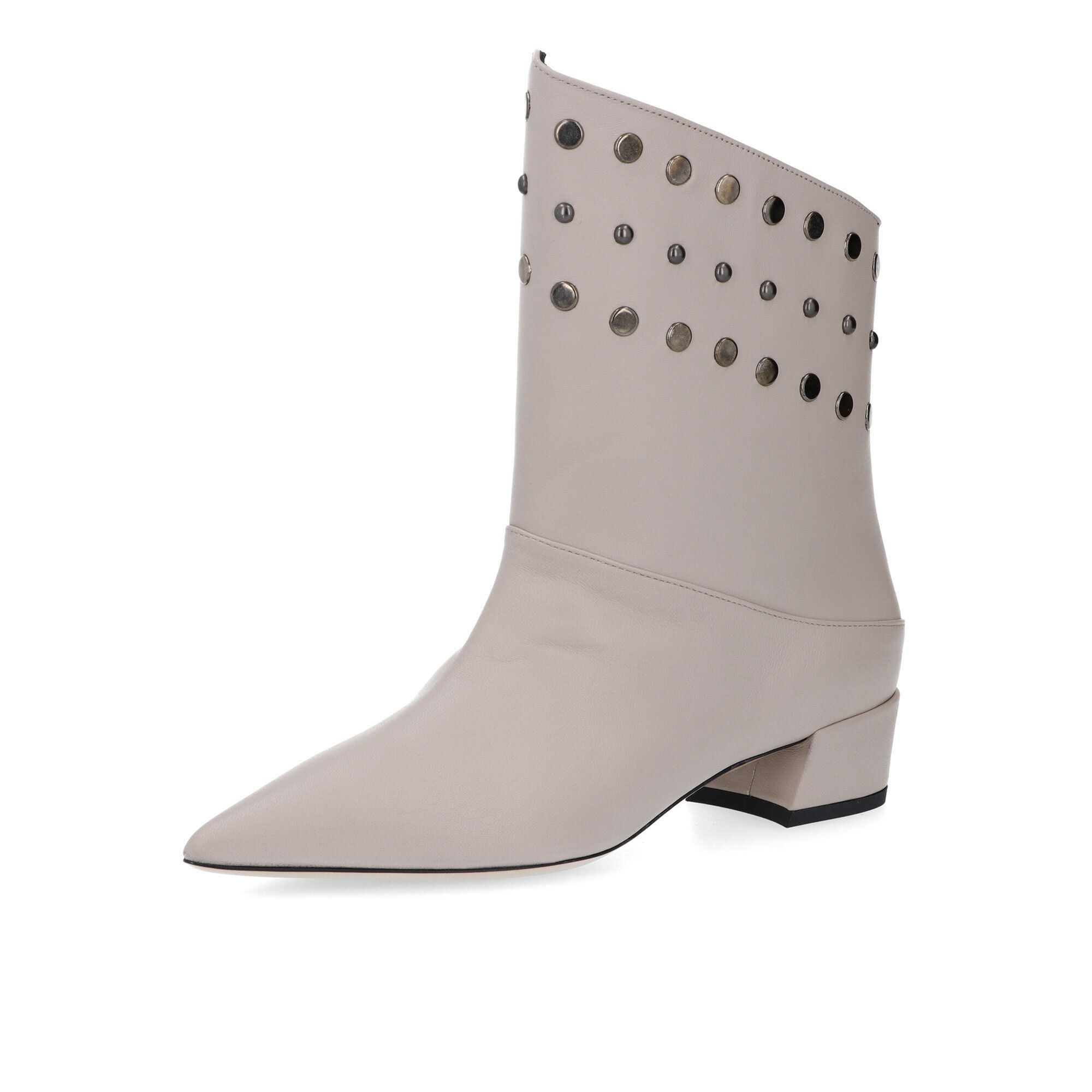 Galieti
Stivaletti in pelle
con borchie
e tacco 3,5 cm