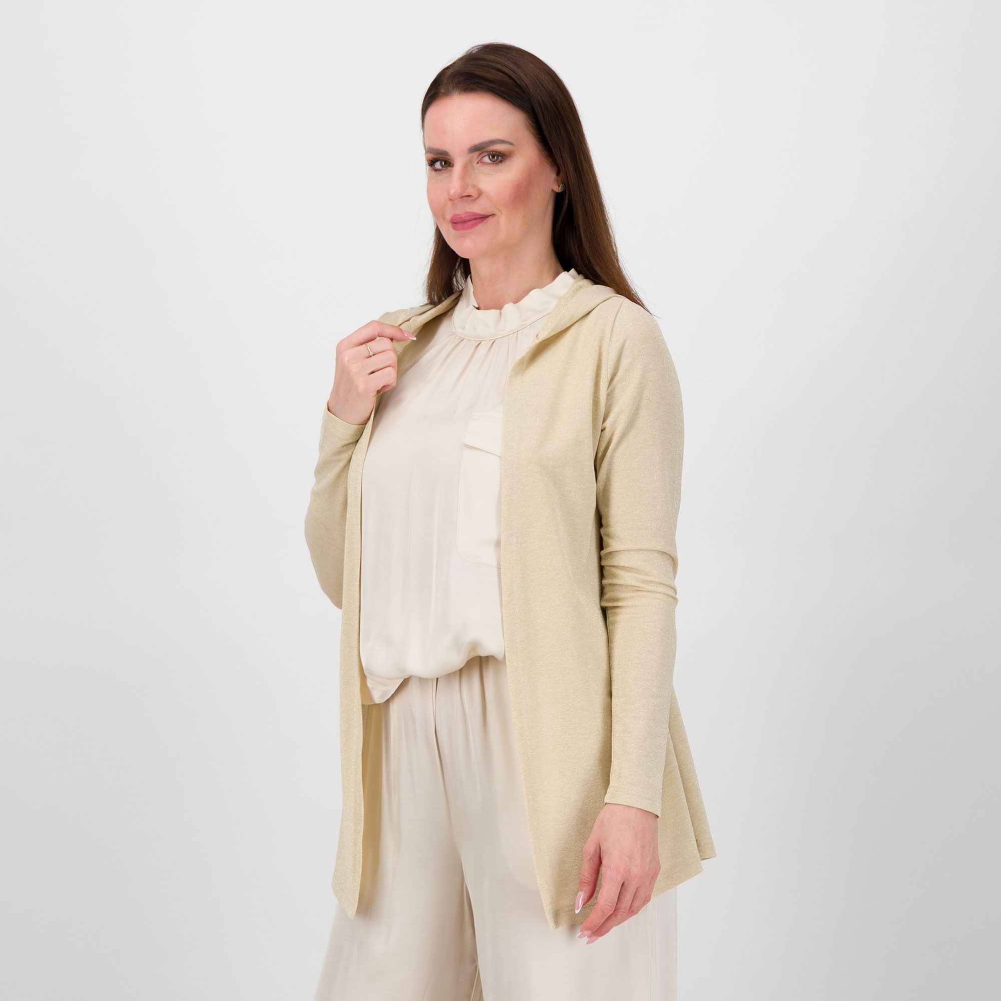 Caterina Lancini
Cardigan con
cappuccio in
maglia lamé