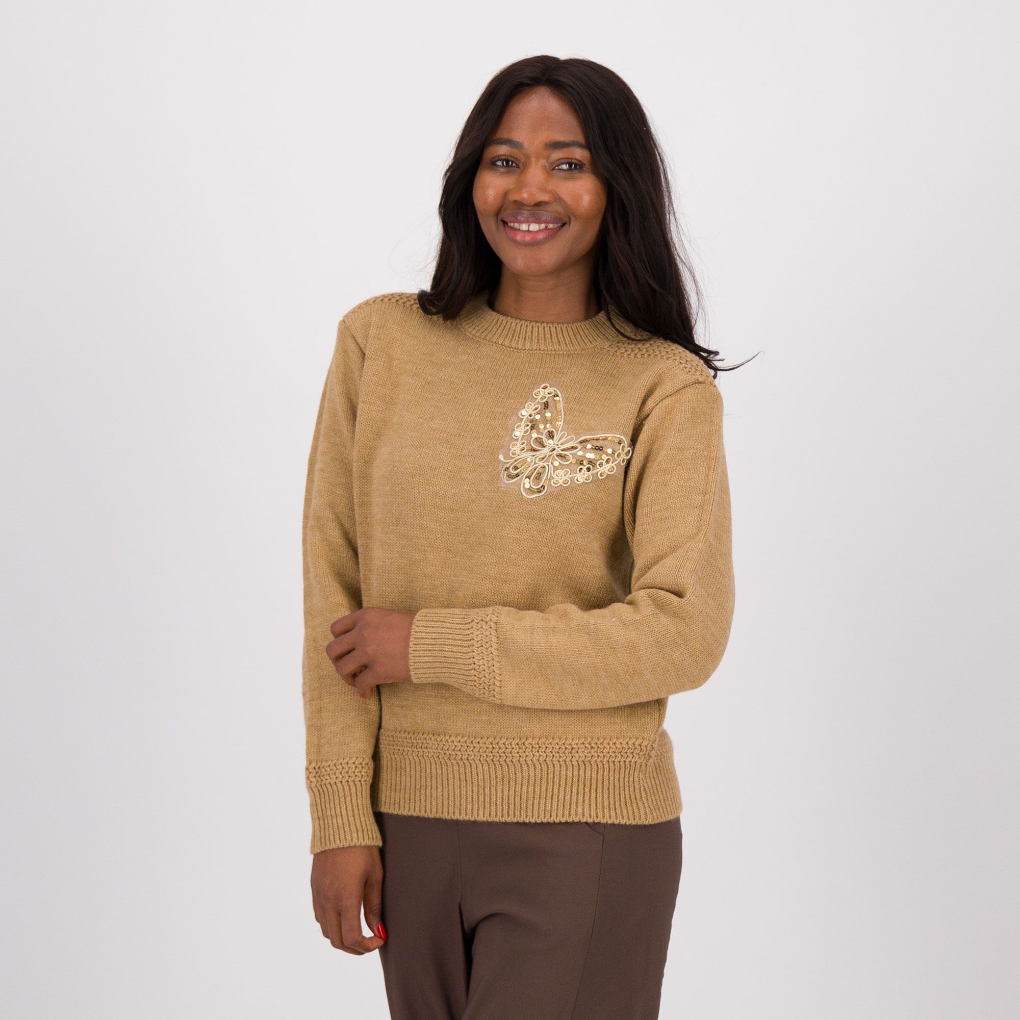 REBEKA ROSS Maglioncino con lana e alpaca e ricamo farfalla