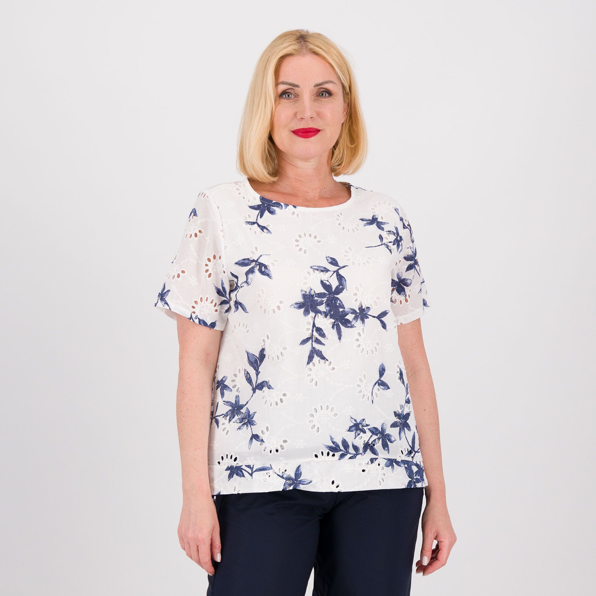 LUCREZIA SCIORTINO
Blusa in cotone
sangallo
stampato