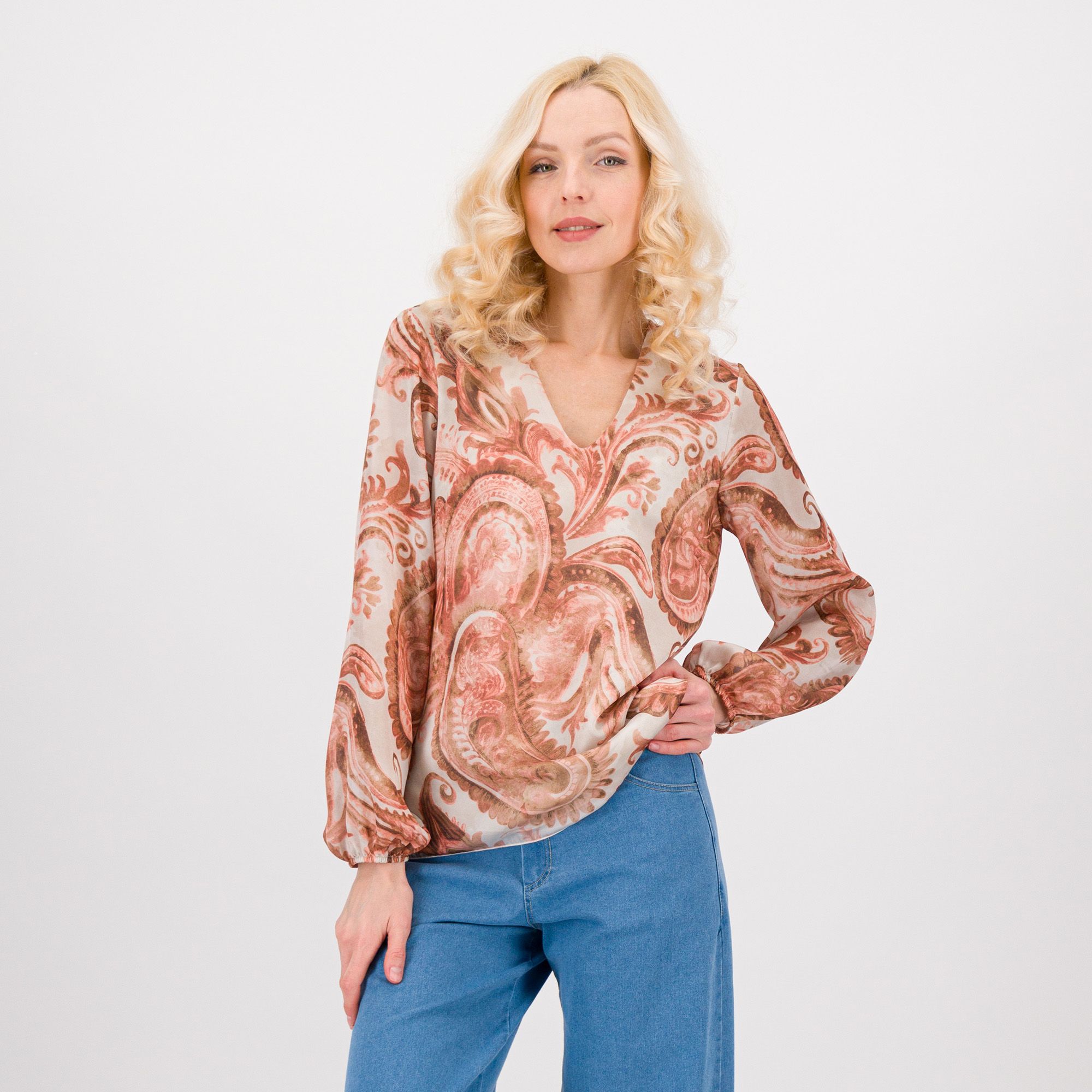 SottoMarino Maglia in organza fantasia con scollo a V
