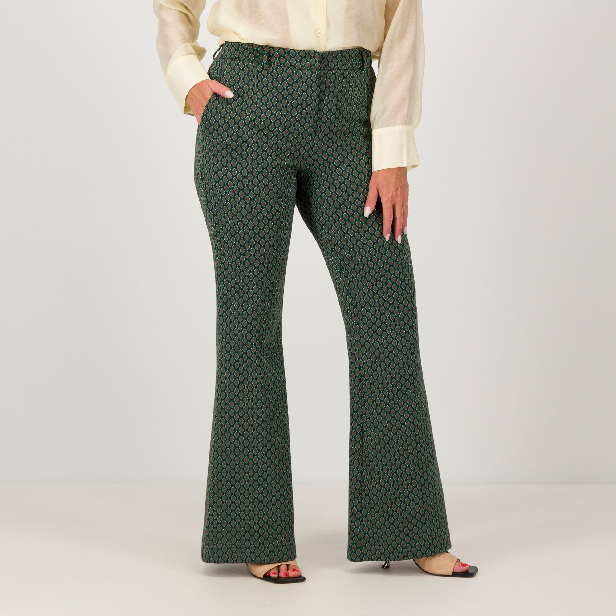 Caterina Lancini Pantaloni in punto Milano con lamé