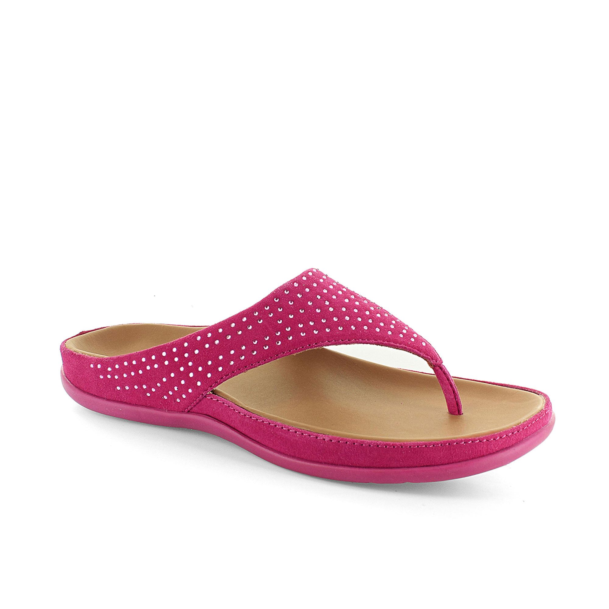 Strive Footwear
Infradito in pelle
con fascia frontale
rivestita da strass