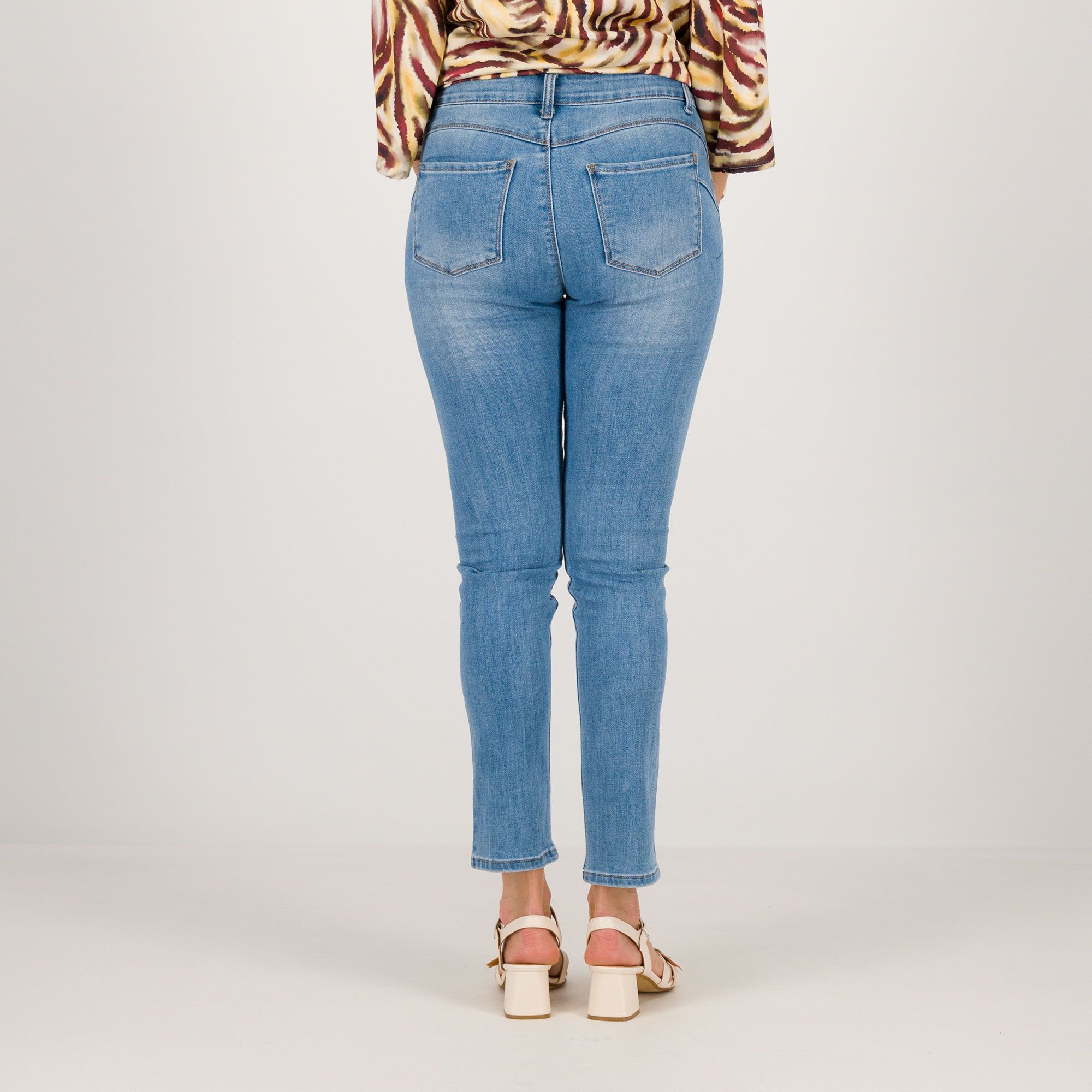 Officina della Moda Jeans a sigaretta con strass