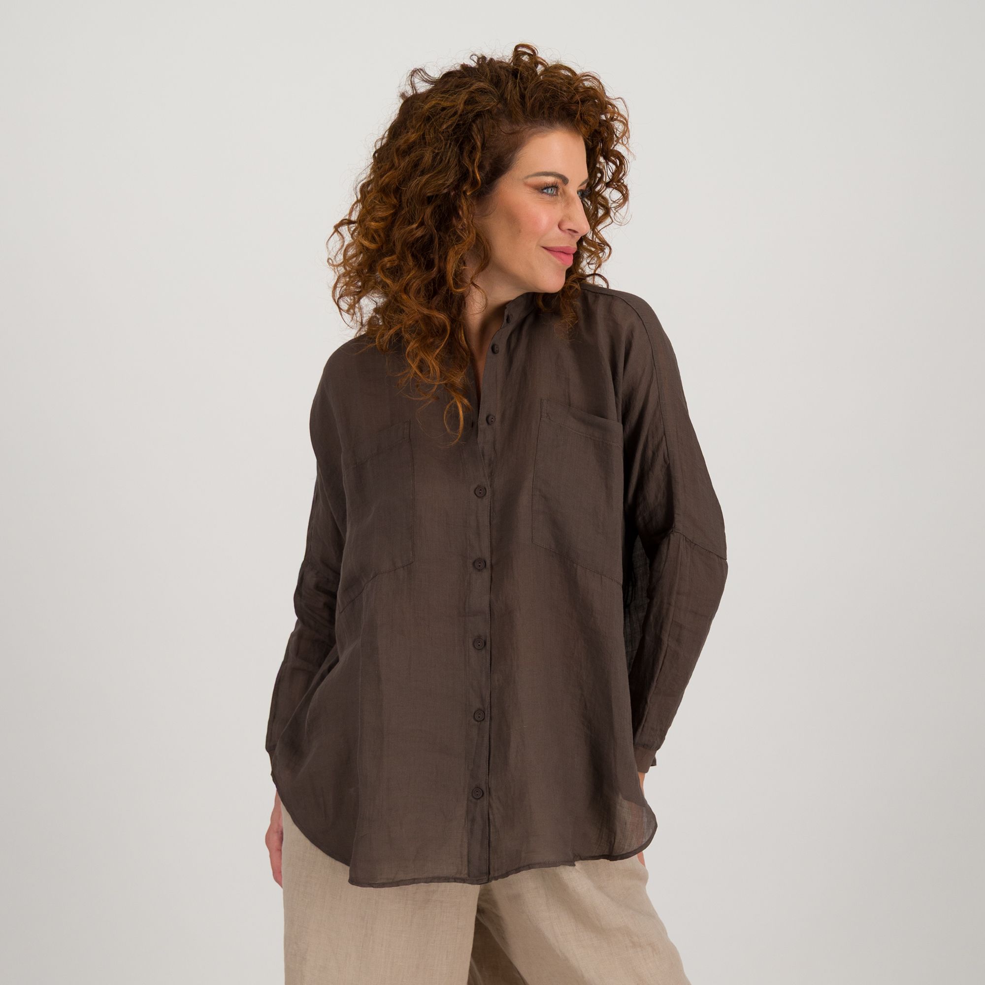 Colour Lab Camicia con collo alla coreana