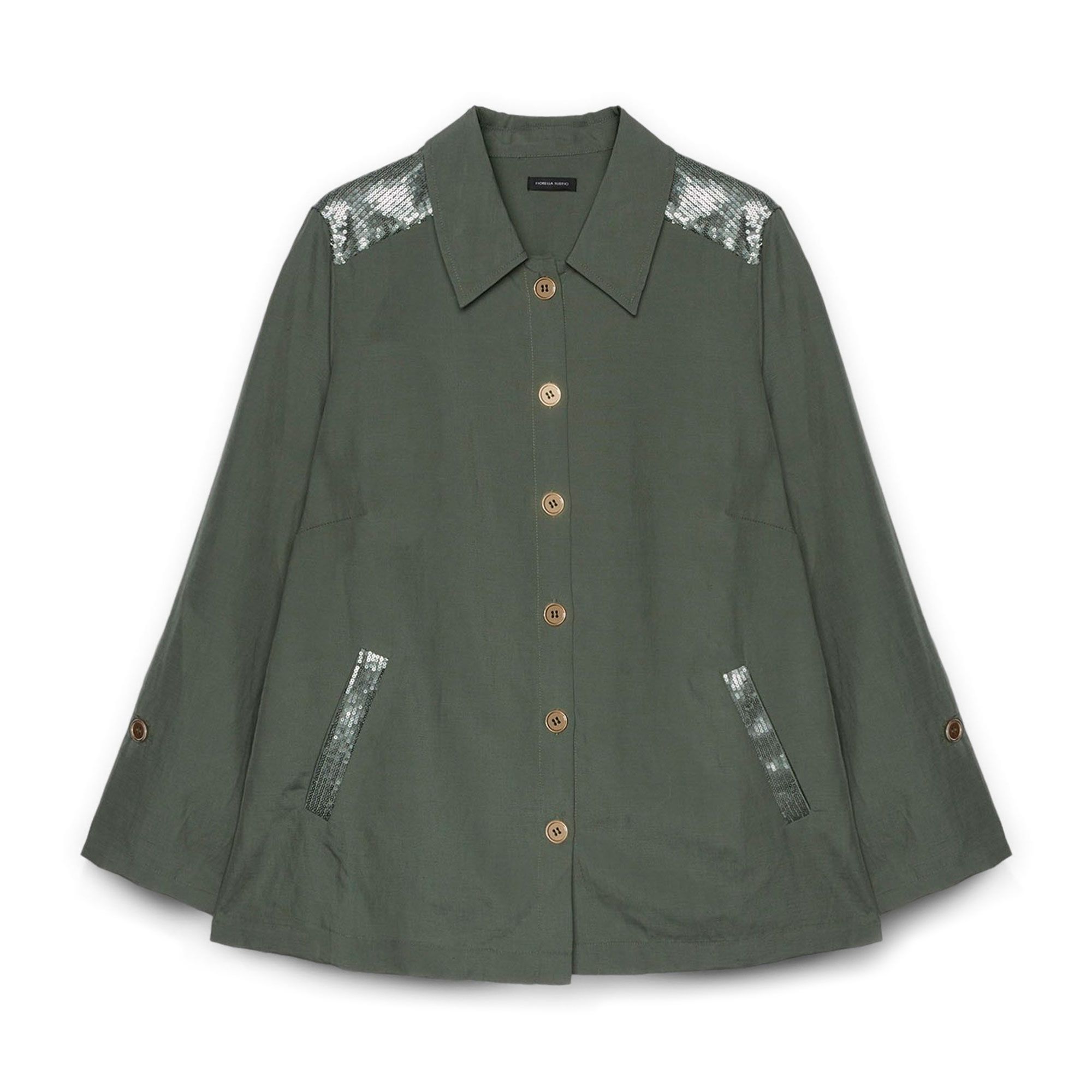 Fiorella Rubino Giacca camicia in lyocell con lino e spalline