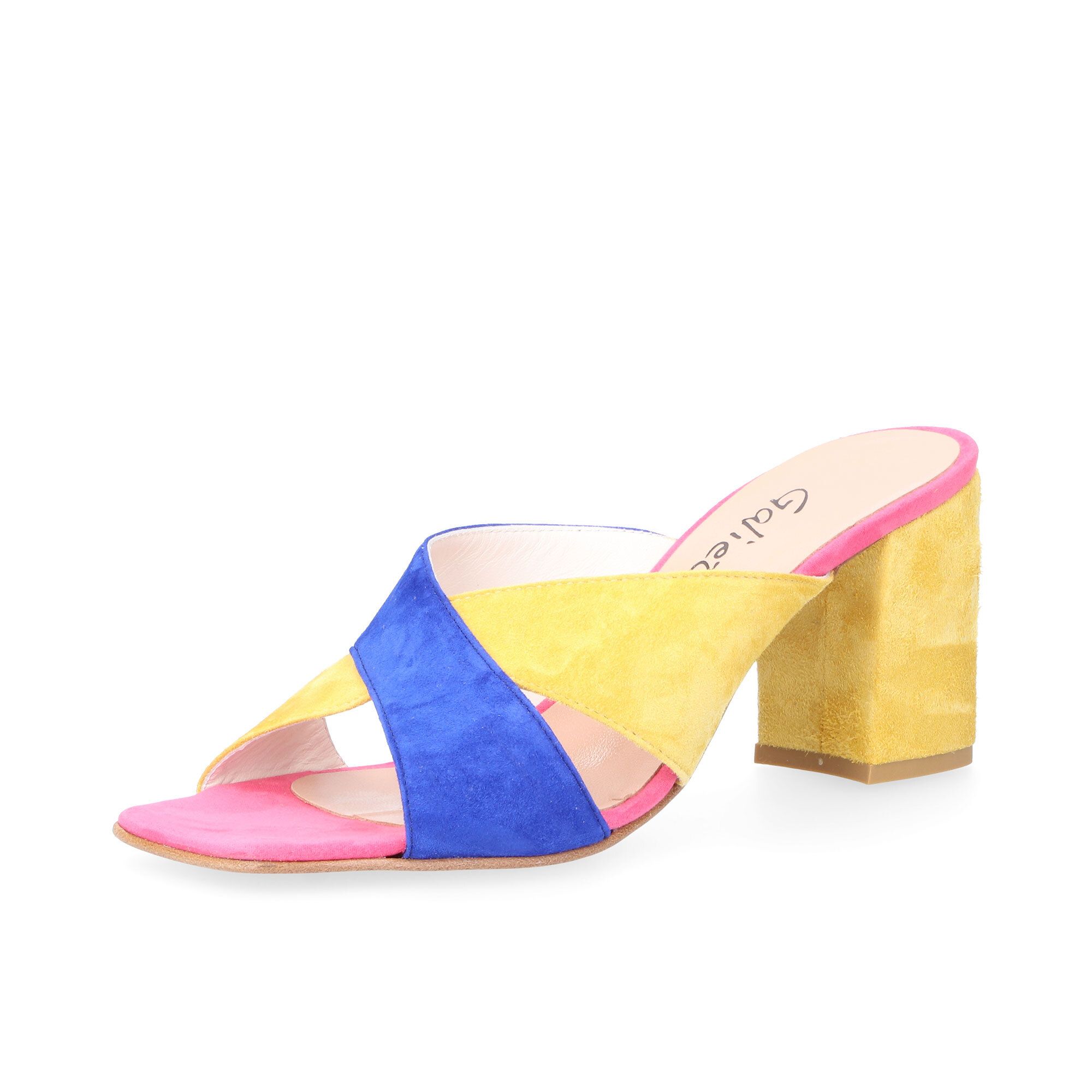 Galieti
Sabot aperti 
in pelle scamosciata
con tacco 7,5 cm