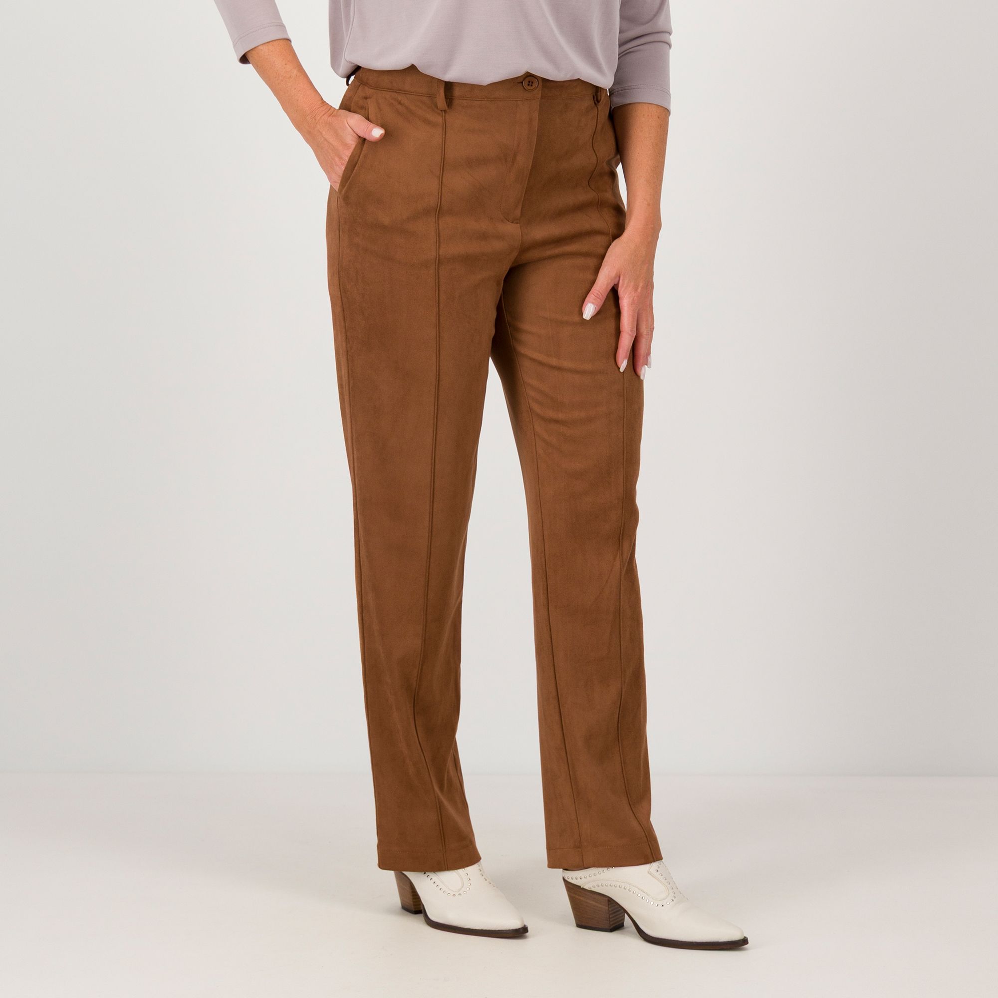 Caterina Lancini
Pantaloni in tessuto
effetto scamosciato
con elastico