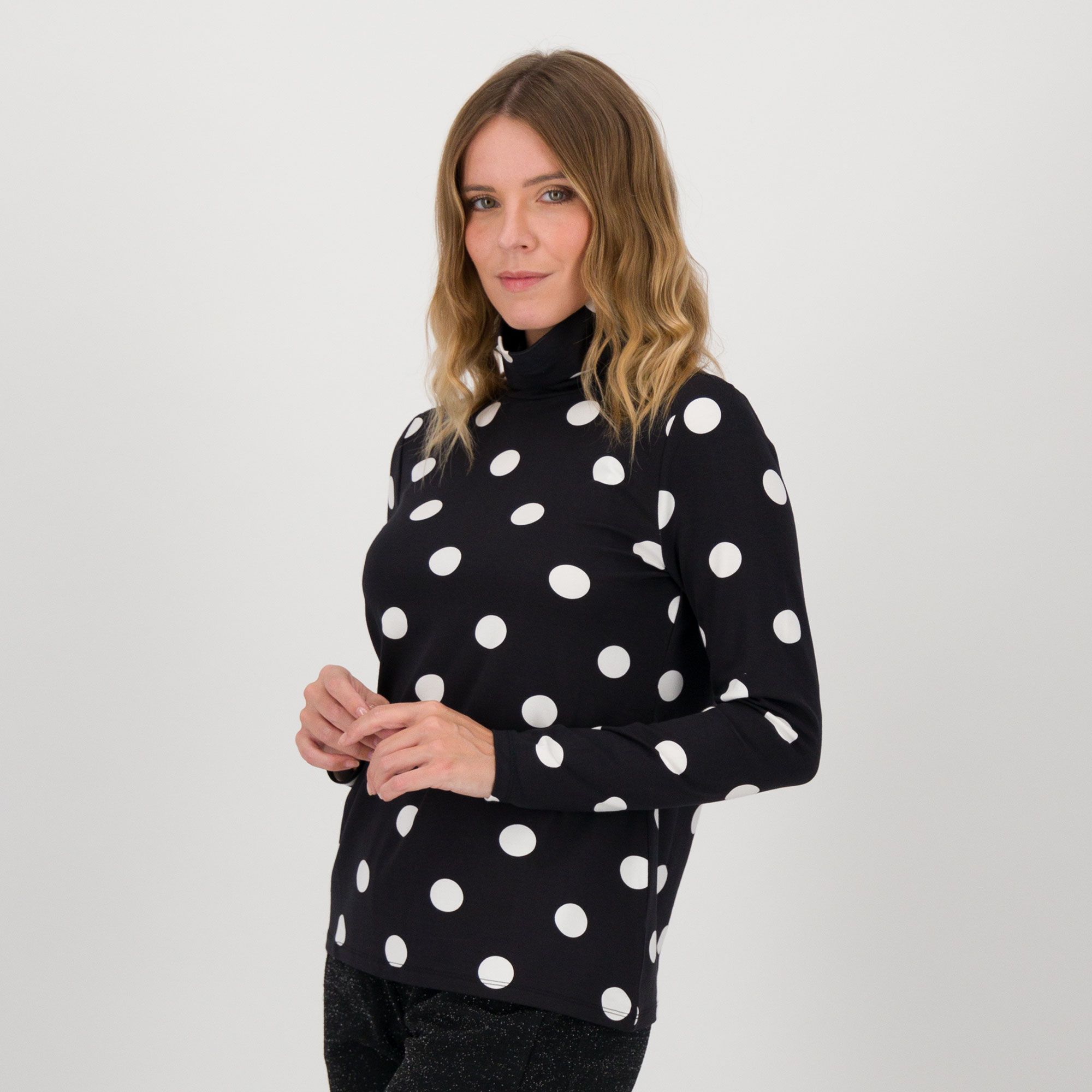 Isaac Mizrahi Live! Maglia in jersey di cotone e modal con collo alto