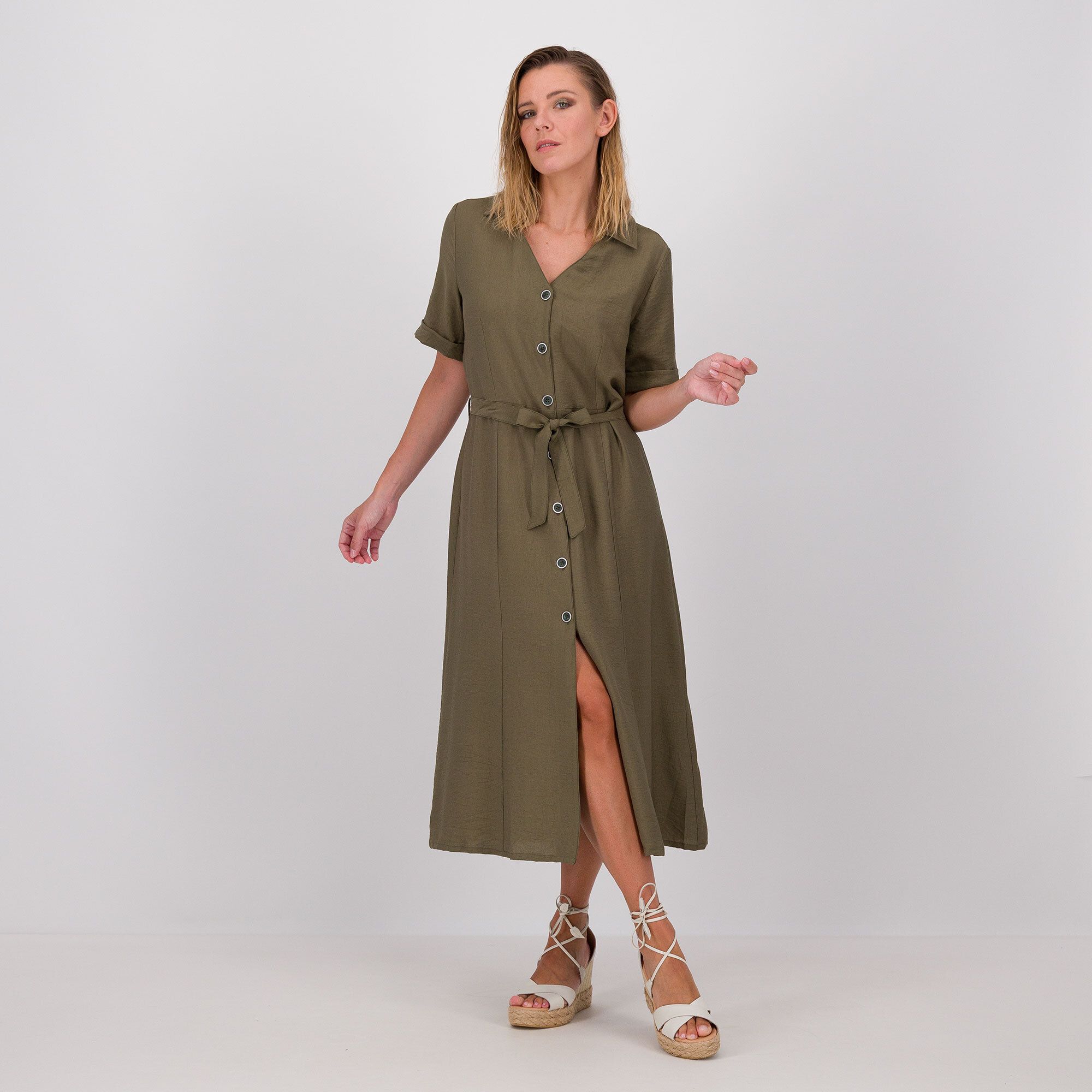 Officina della Moda
Abito chemisier in
misto viscosa con
maniche corte