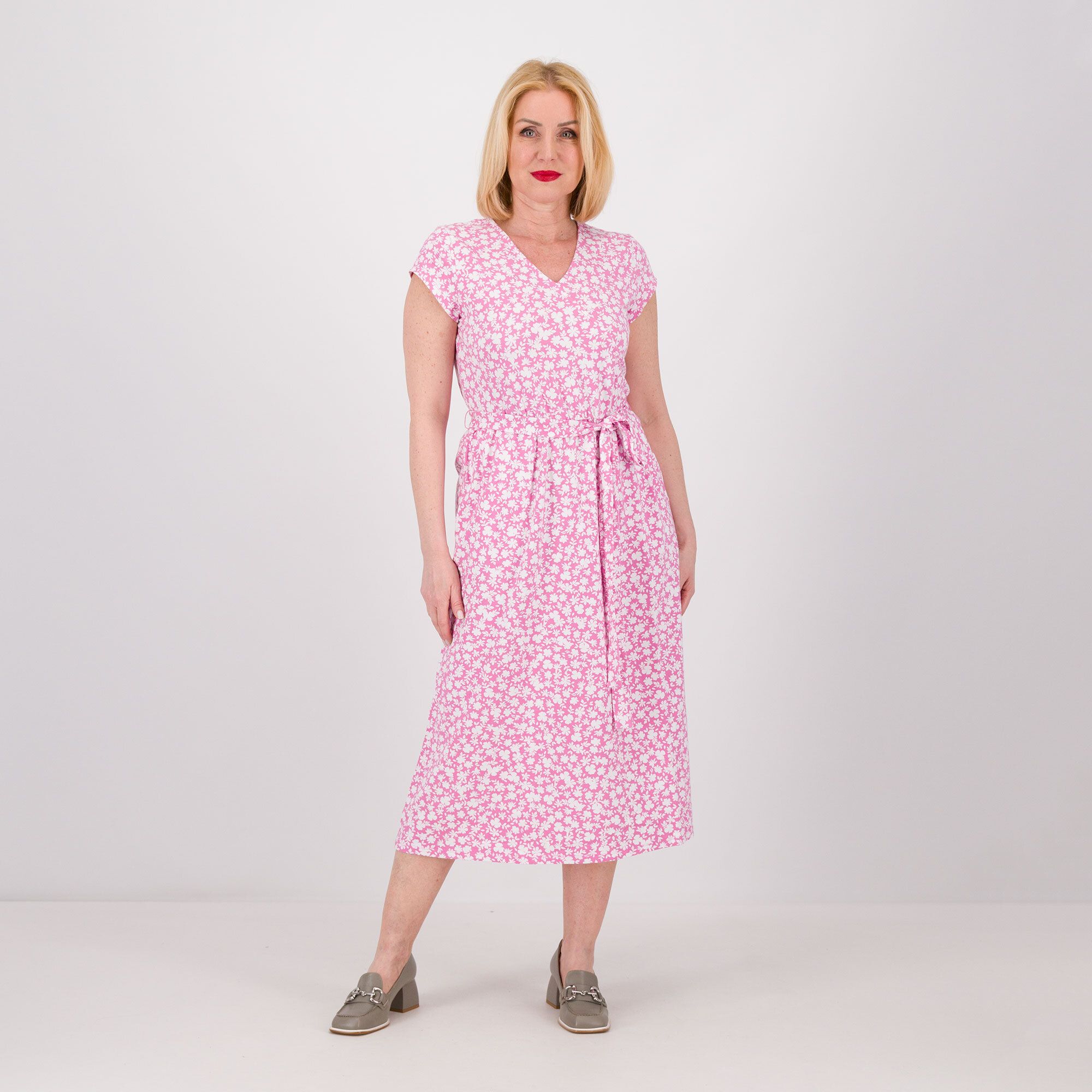 Denim & Co
Abito midi effetto
portafoglio in 
jersey fantasia