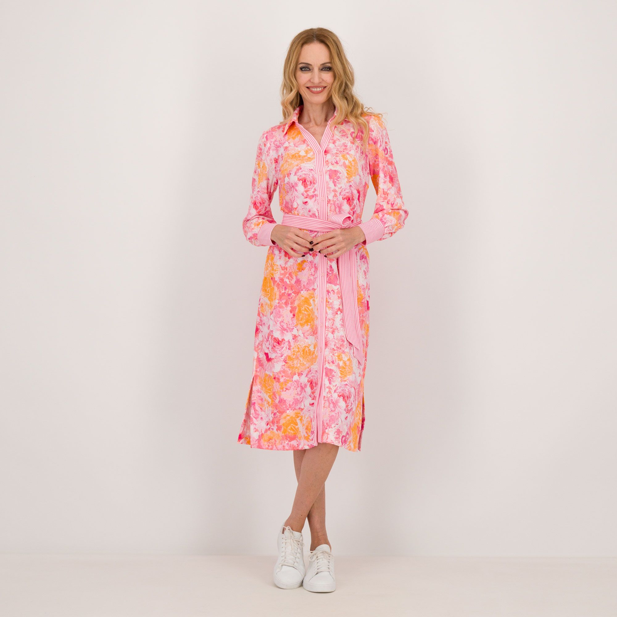 Isaac Mizrahi Live!
Abito midi fantasia
con manica lunga 
e cintura removibile