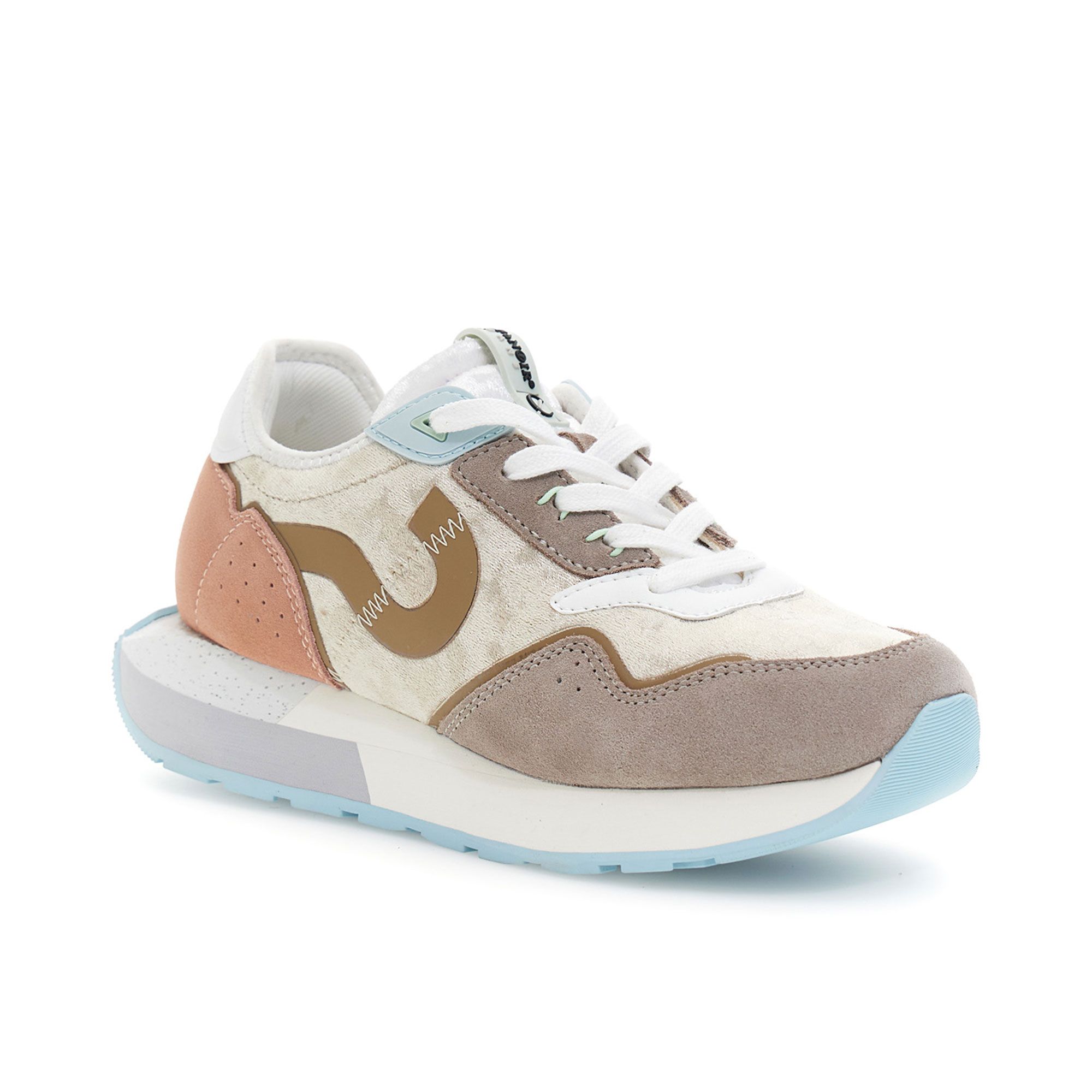 Cafè Noir Sneaker running in velluto con inserti in pelle