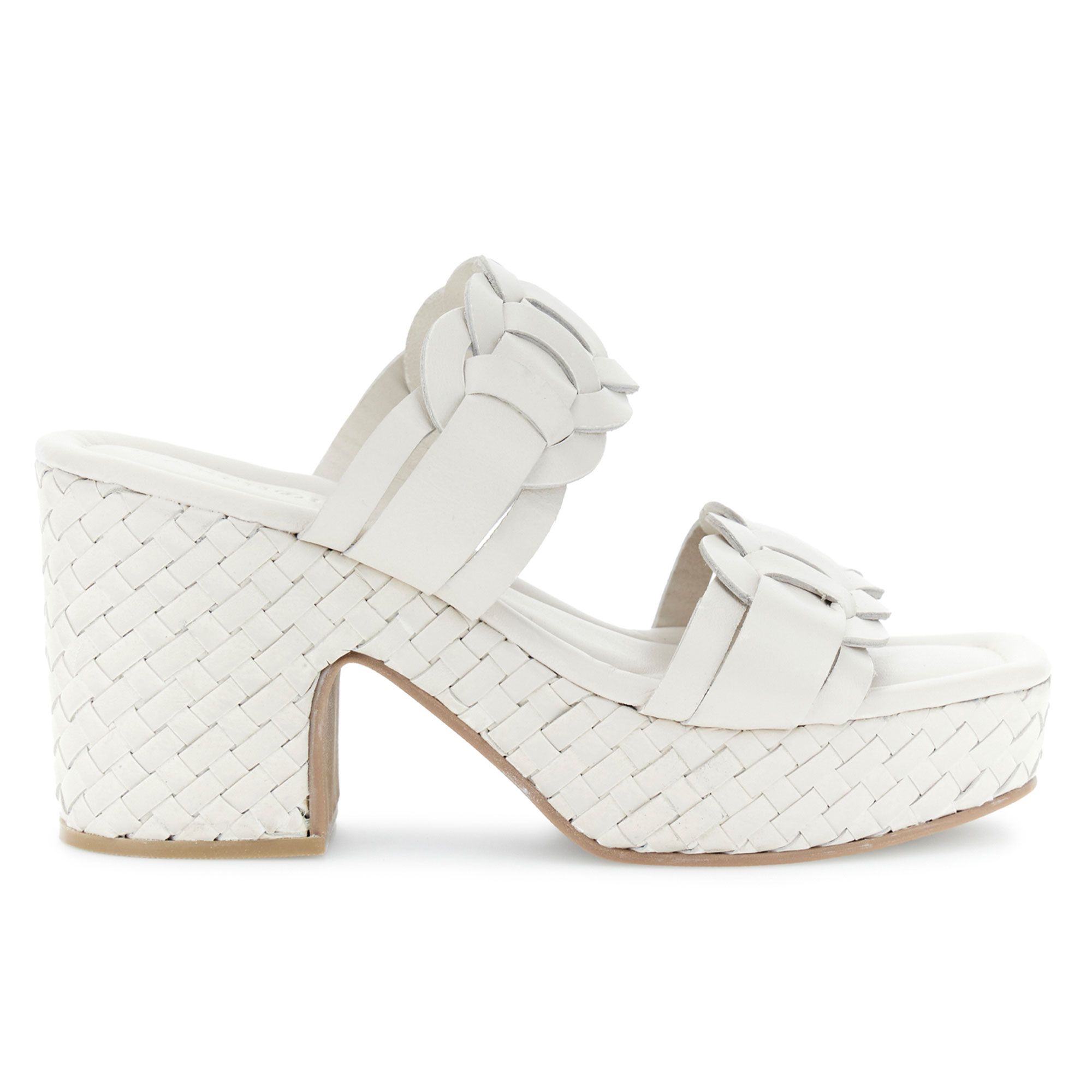 Cafè Noir
Ciabatte in pelle
con tacco 9cm
e zeppa intrecciata