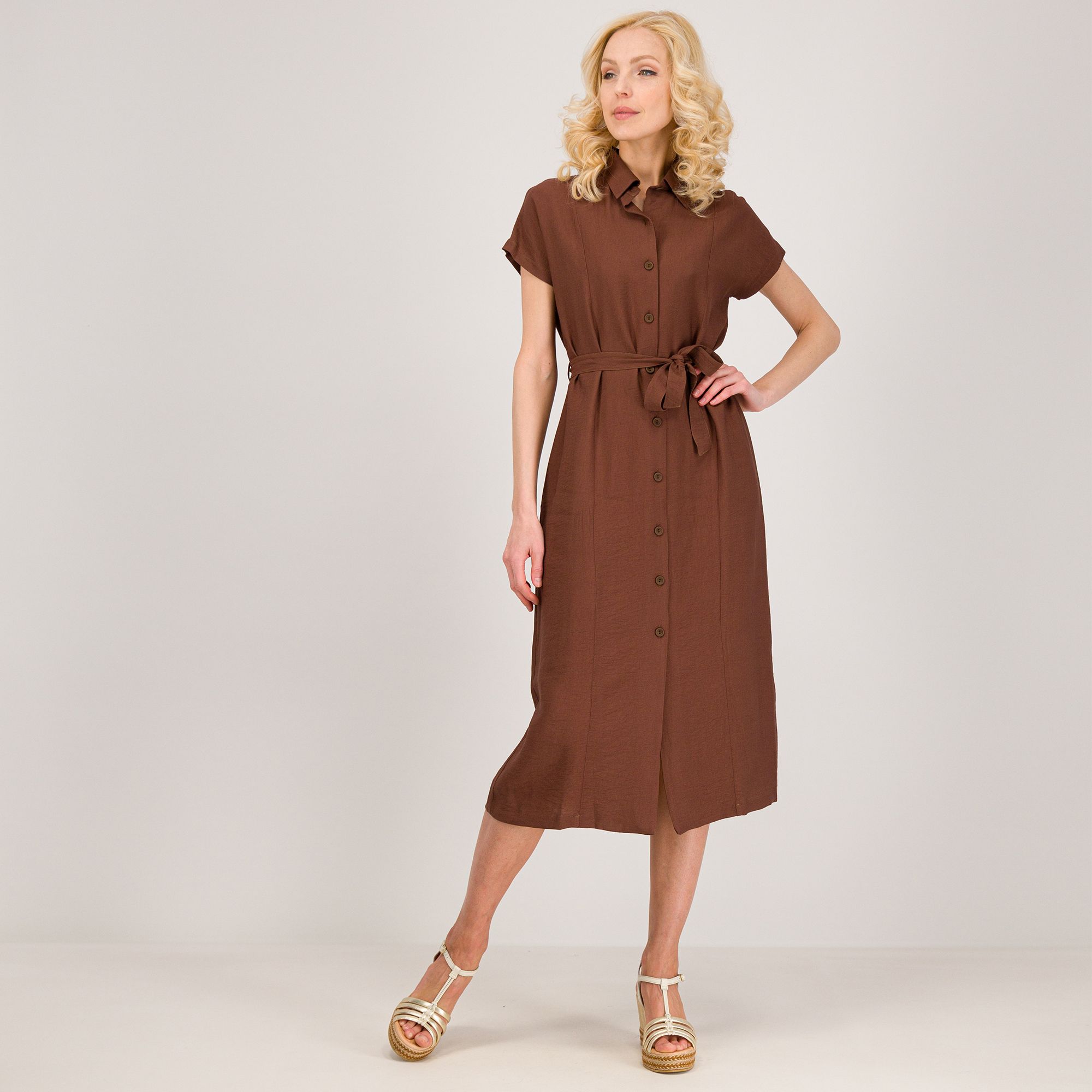 Officina della Moda
Abito chemisier
con maniche corte
in tessuto fiammato